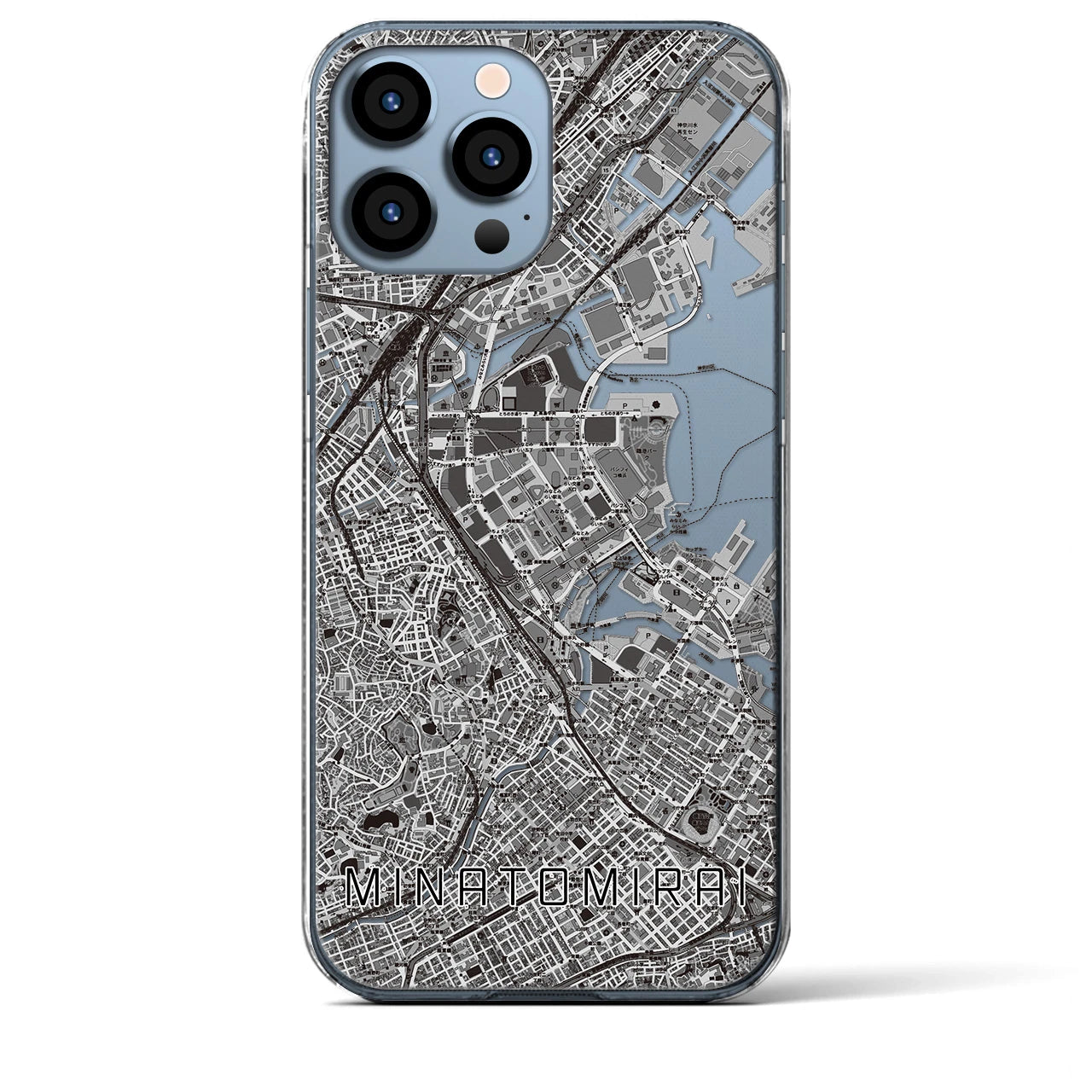 【みなとみらい(神奈川県)】地図柄iPhoneケース(クリアタイプ)