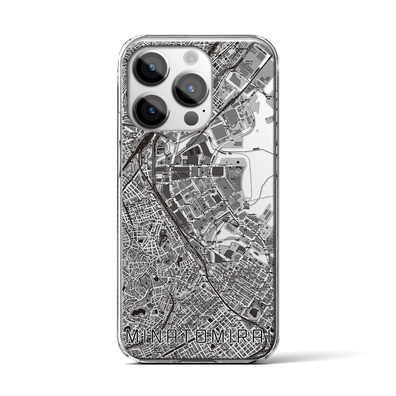 【みなとみらい(神奈川県)】地図柄iPhoneケース(クリアタイプ)