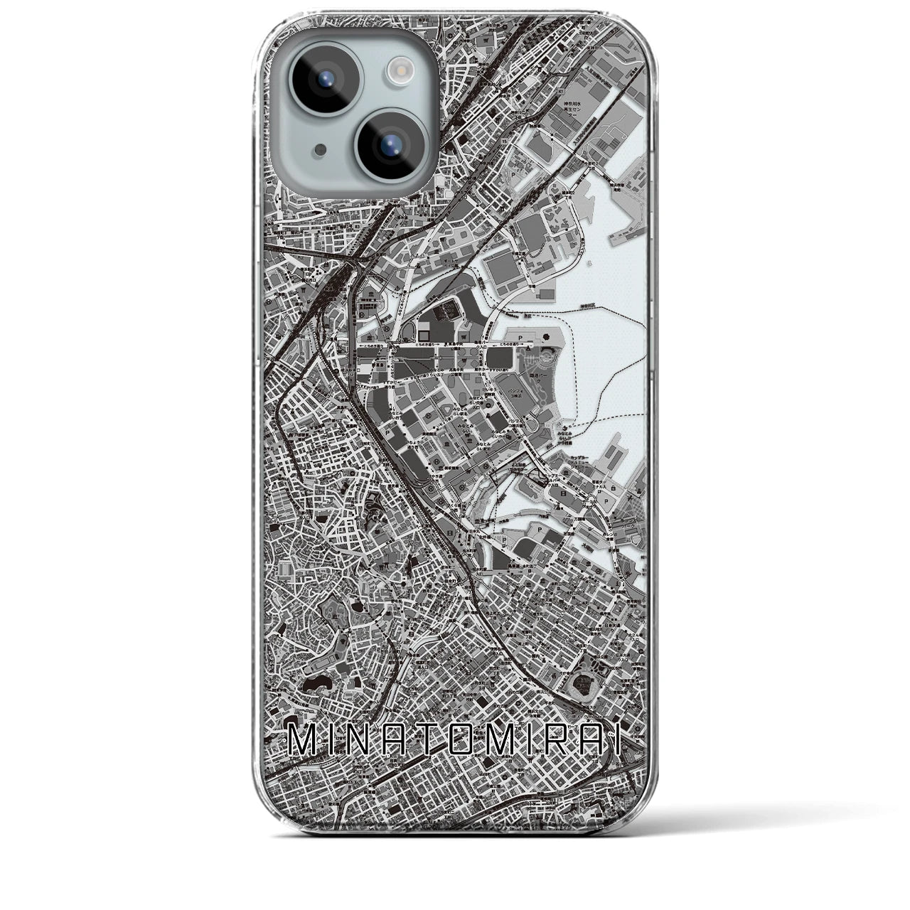 【みなとみらい(神奈川県)】地図柄iPhoneケース(クリアタイプ)
