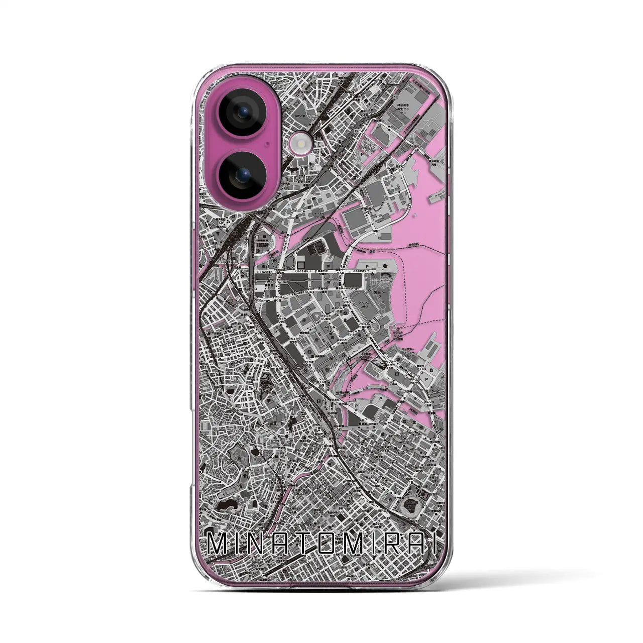 【みなとみらい(神奈川県)】地図柄iPhoneケース(クリアタイプ)