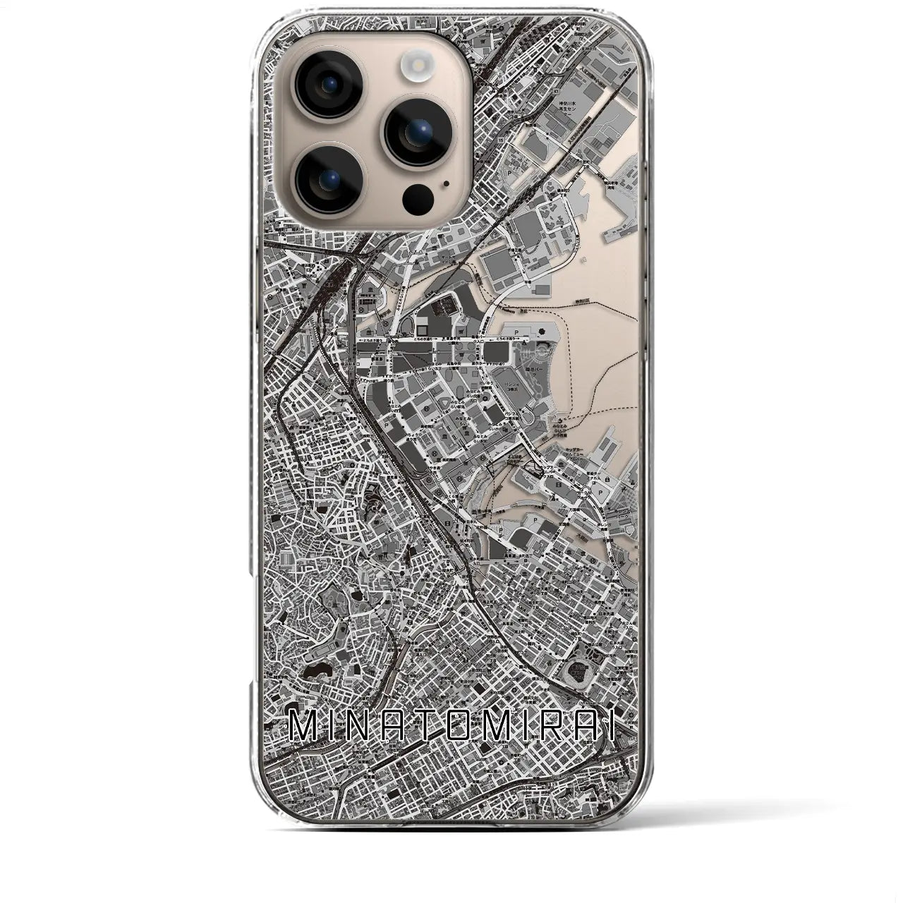 【みなとみらい(神奈川県)】地図柄iPhoneケース(クリアタイプ)