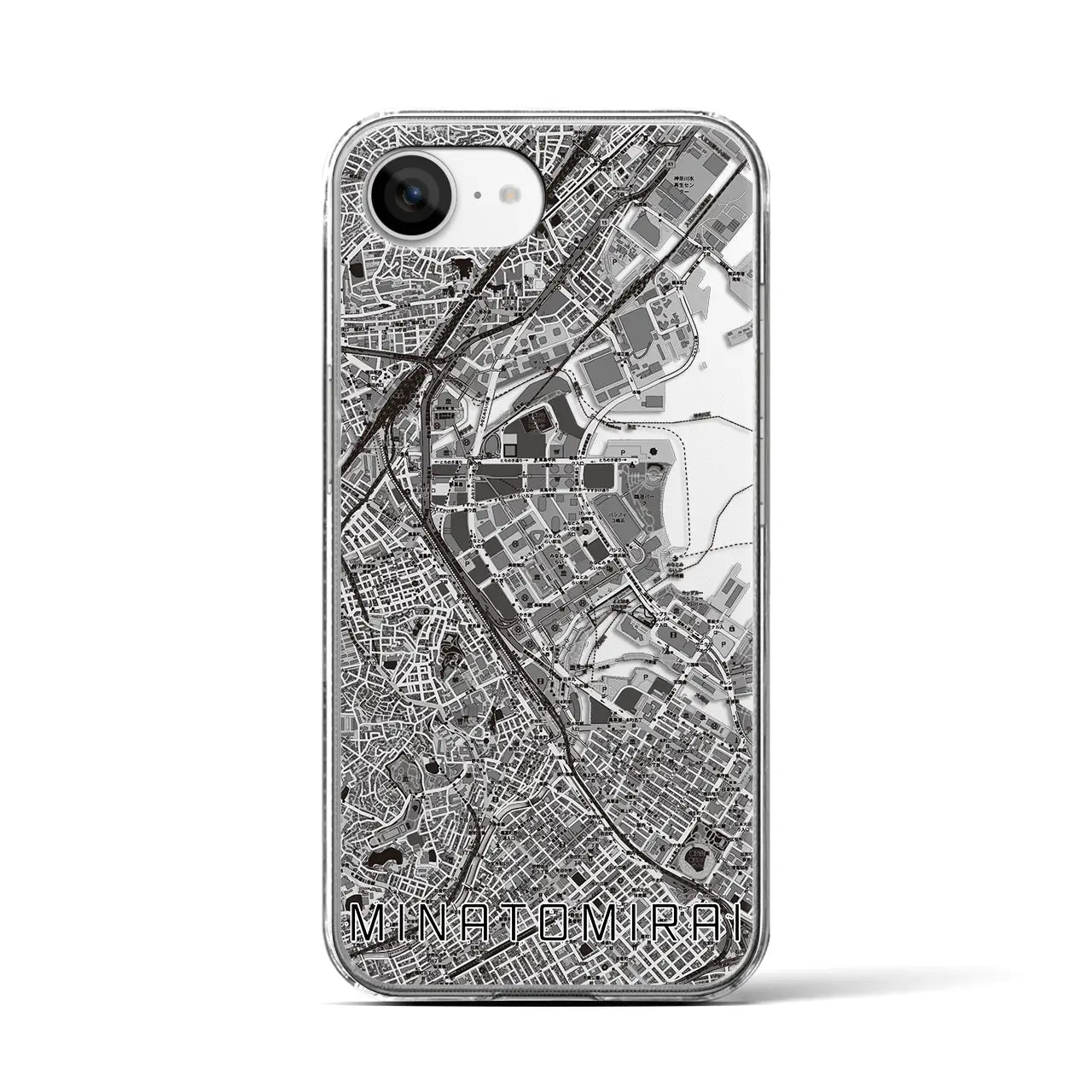 【みなとみらい(神奈川県)】地図柄iPhoneケース(クリアタイプ)