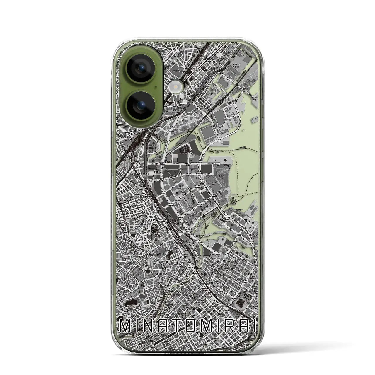 【みなとみらい(神奈川県)】地図柄iPhoneケース(クリアタイプ)