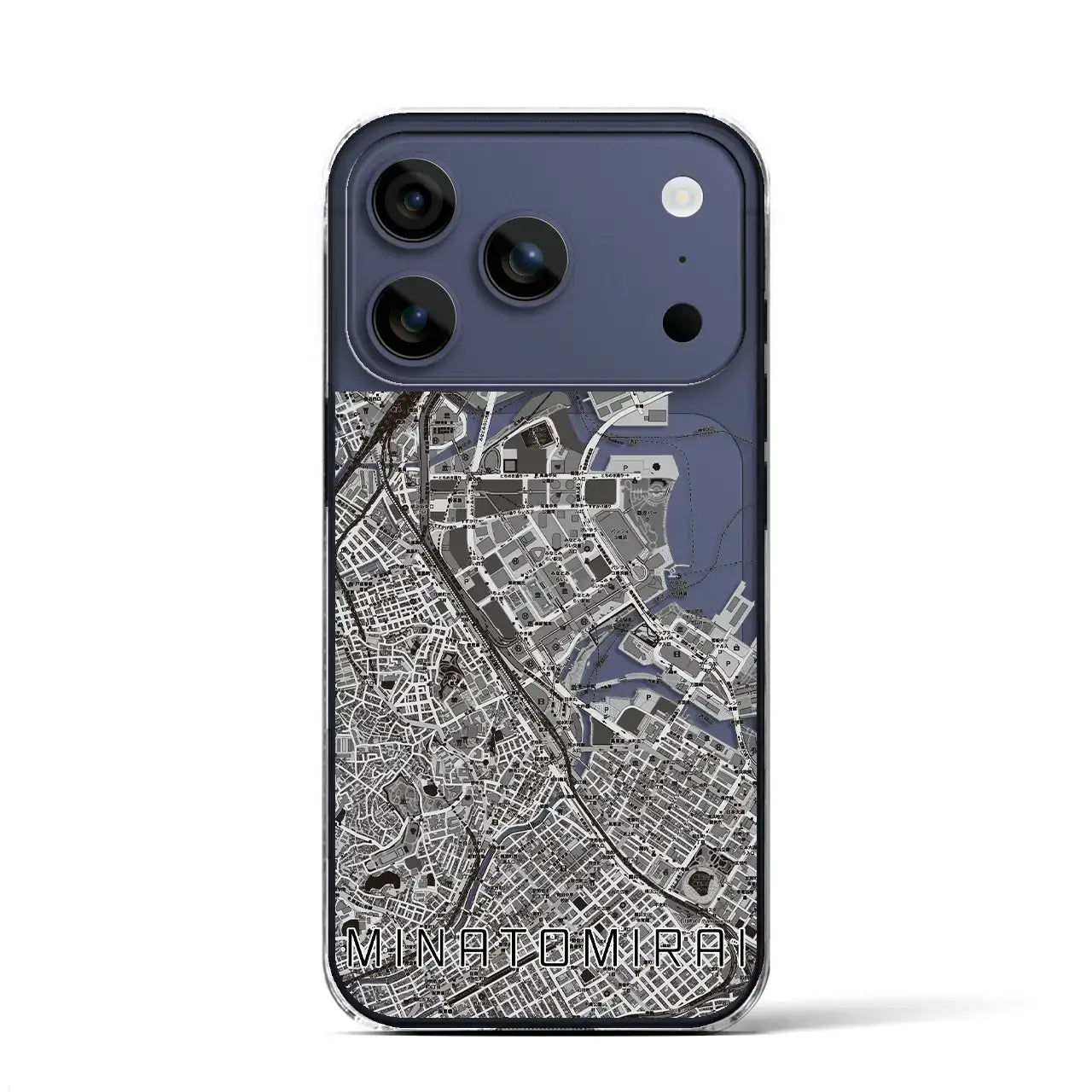 【みなとみらい(神奈川県)】地図柄iPhoneケース(クリアタイプ)