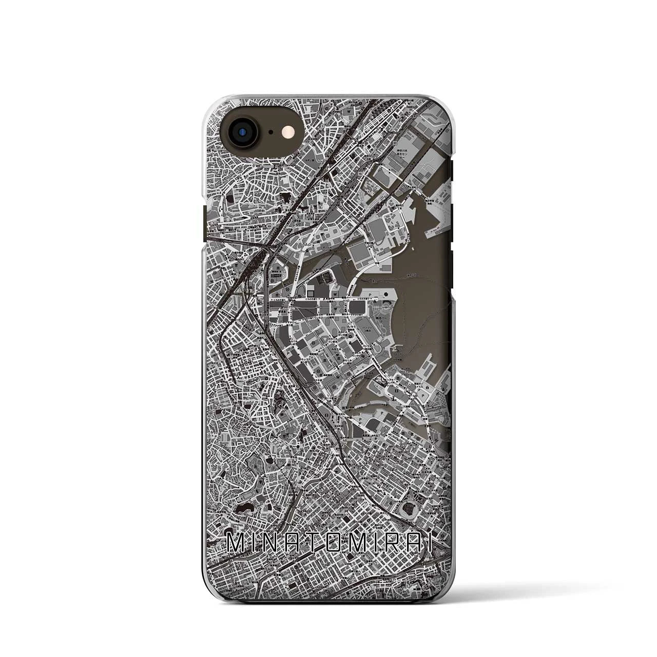 【みなとみらい(神奈川県)】地図柄iPhoneケース(クリアタイプ)