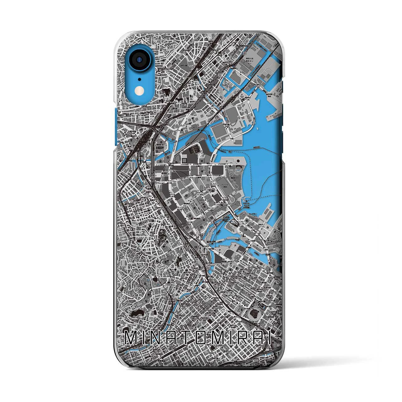【みなとみらい(神奈川県)】地図柄iPhoneケース(クリアタイプ)