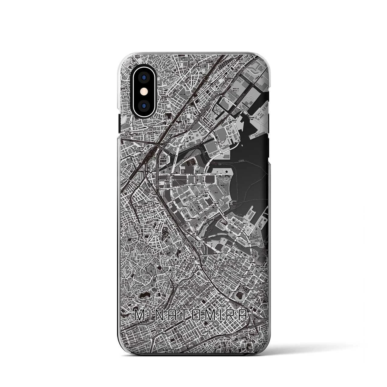 【みなとみらい(神奈川県)】地図柄iPhoneケース(クリアタイプ)