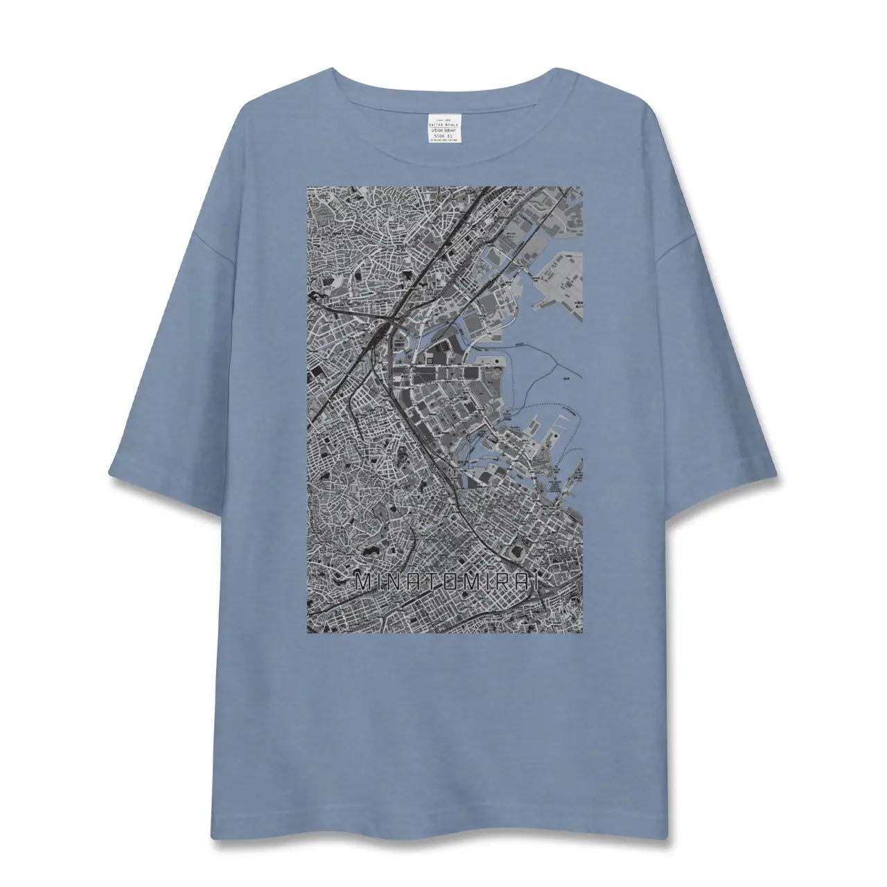 【みなとみらい(神奈川県)】地図柄ビッグシルエットTシャツ