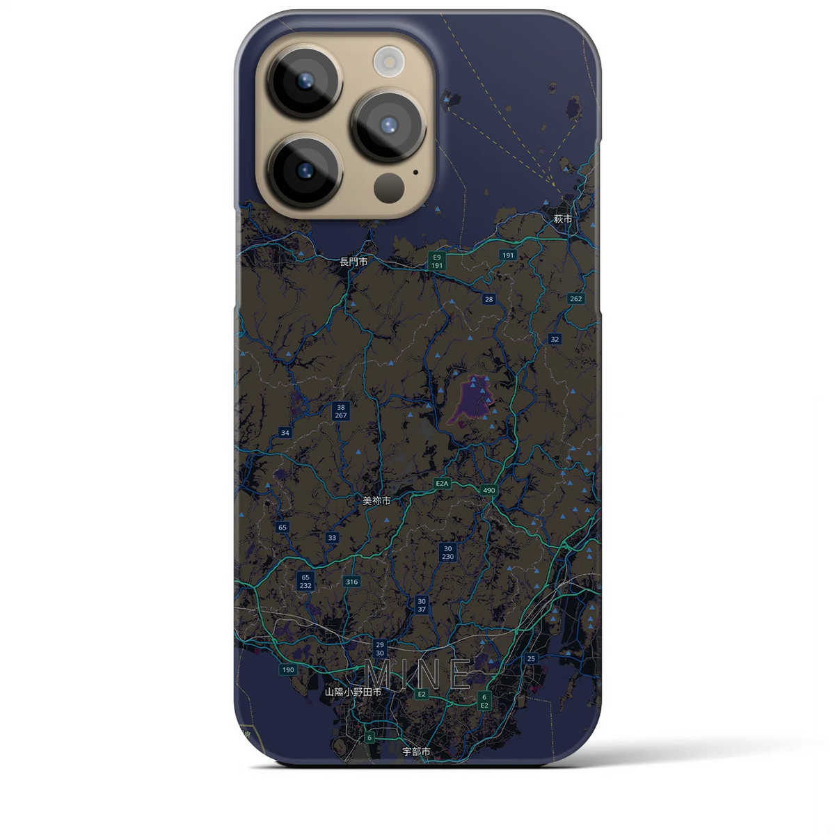 【美祢2(山口県)】地図柄iPhoneケース(バックカバータイプ)