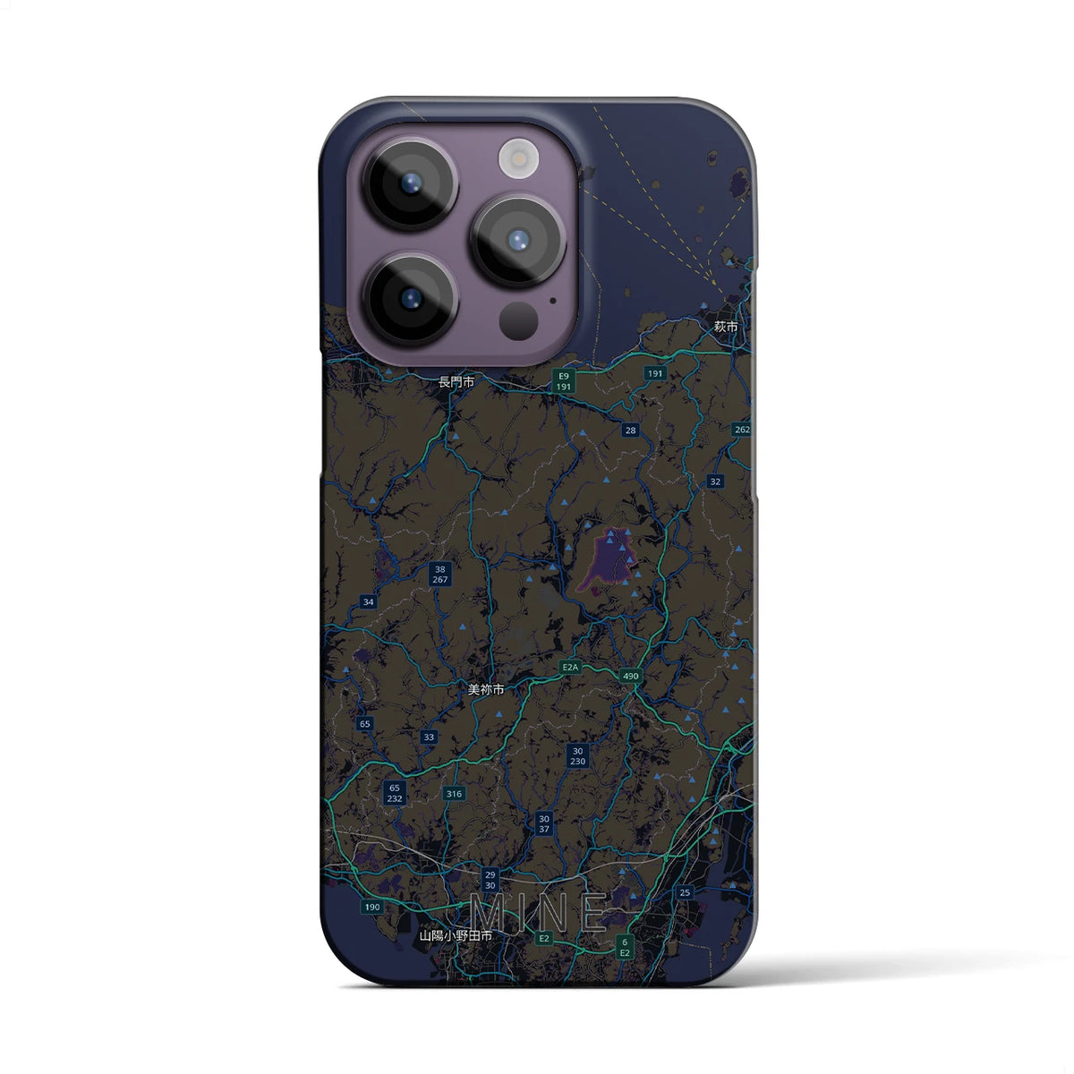 【美祢2(山口県)】地図柄iPhoneケース(バックカバータイプ)