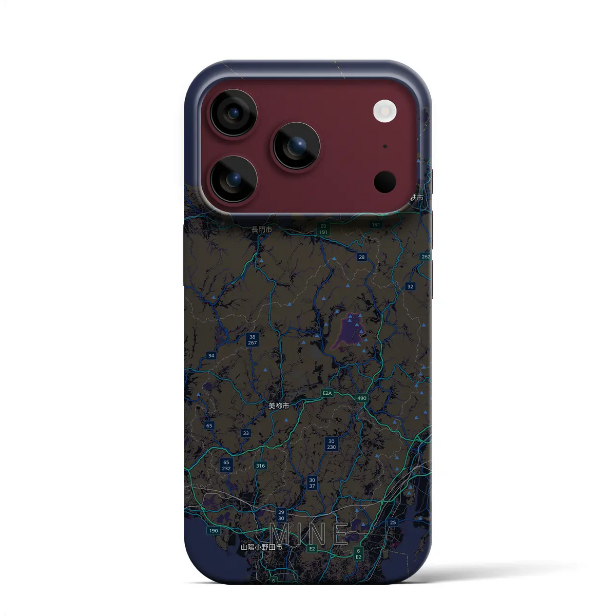 【美祢2(山口県)】地図柄iPhoneケース(バックカバータイプ)