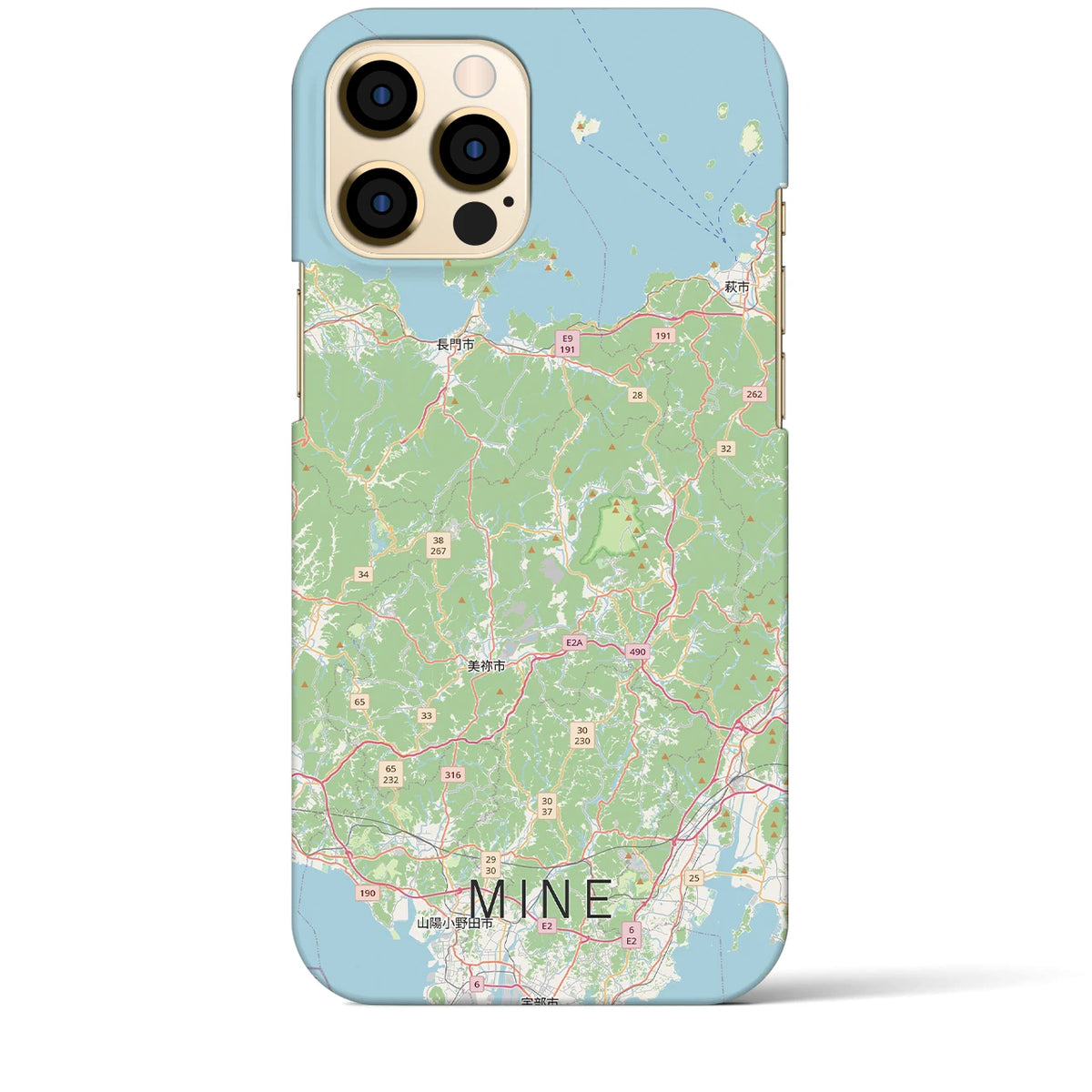 【美祢2(山口県)】地図柄iPhoneケース(バックカバータイプ)