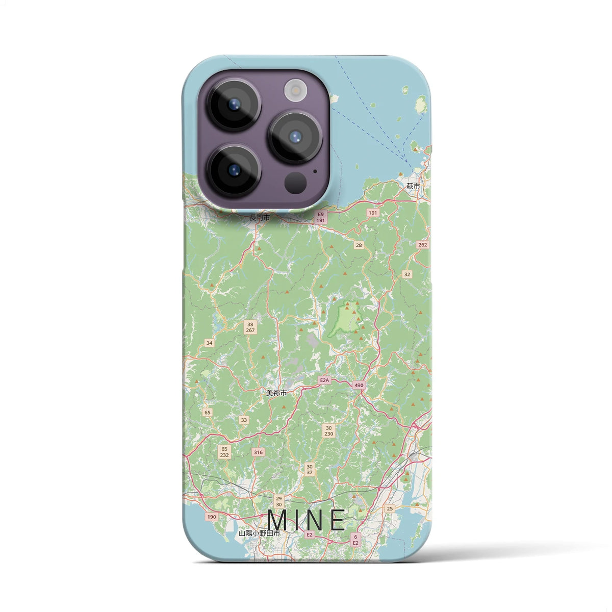 【美祢2(山口県)】地図柄iPhoneケース(バックカバータイプ)