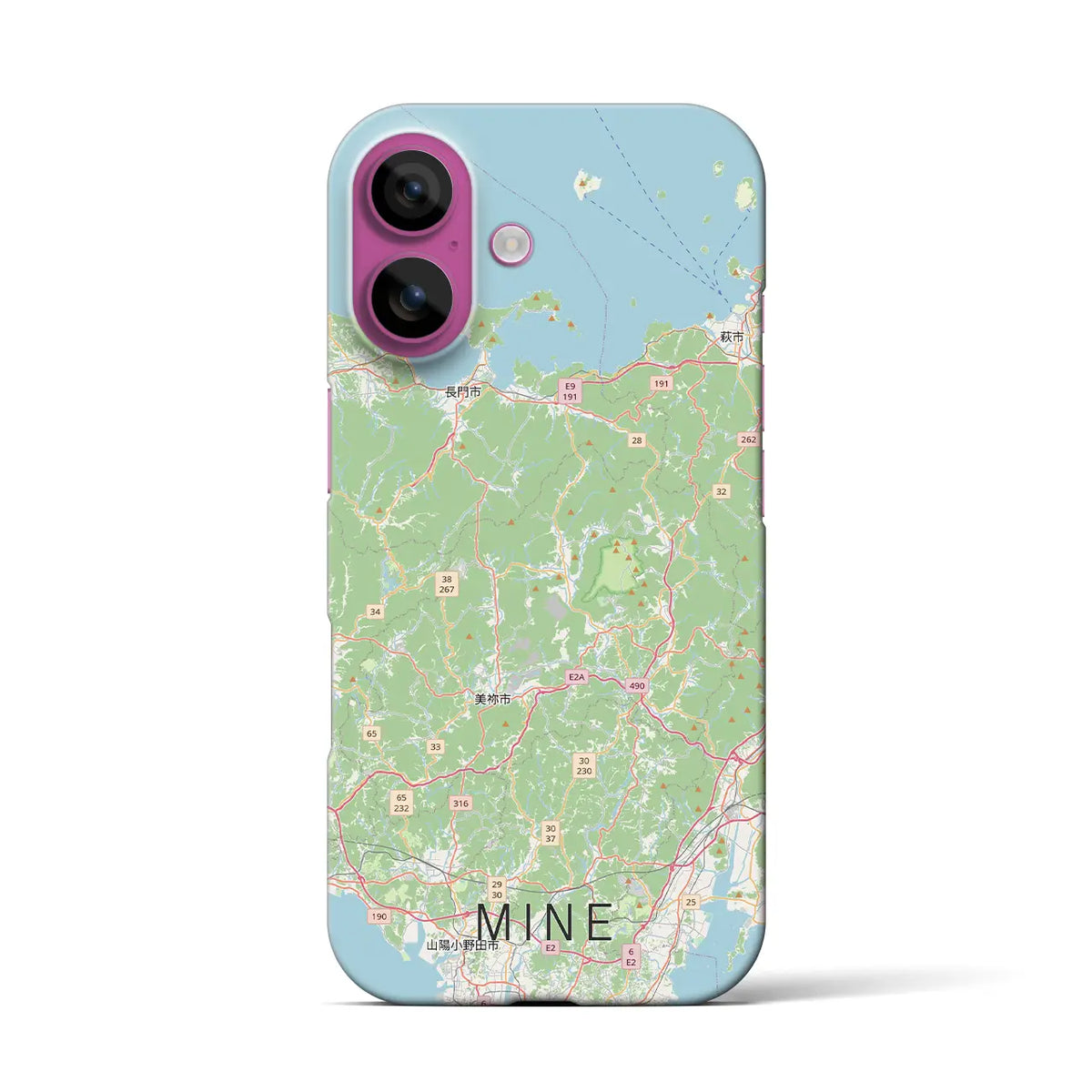 【美祢2(山口県)】地図柄iPhoneケース(バックカバータイプ)
