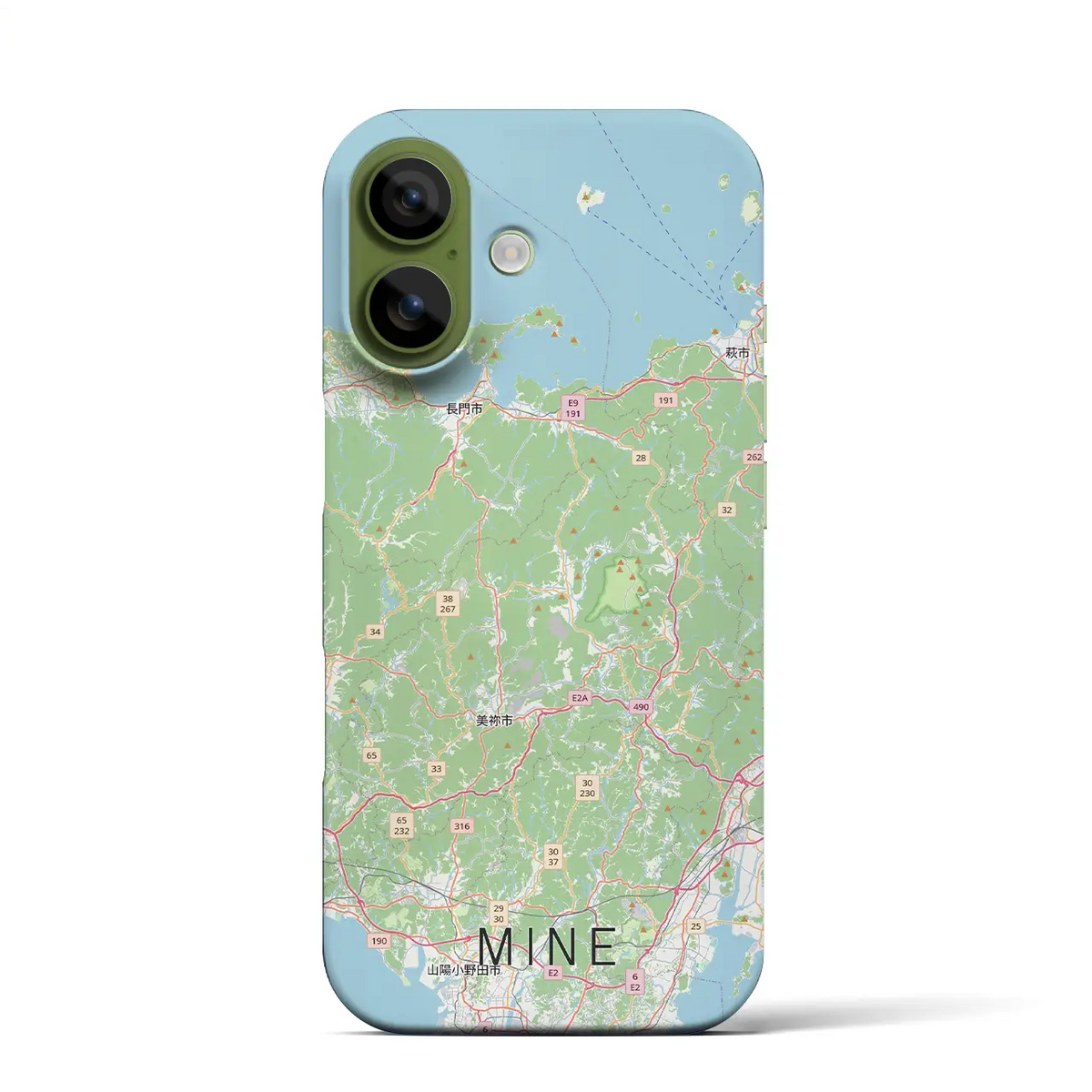 【美祢2(山口県)】地図柄iPhoneケース(バックカバータイプ)