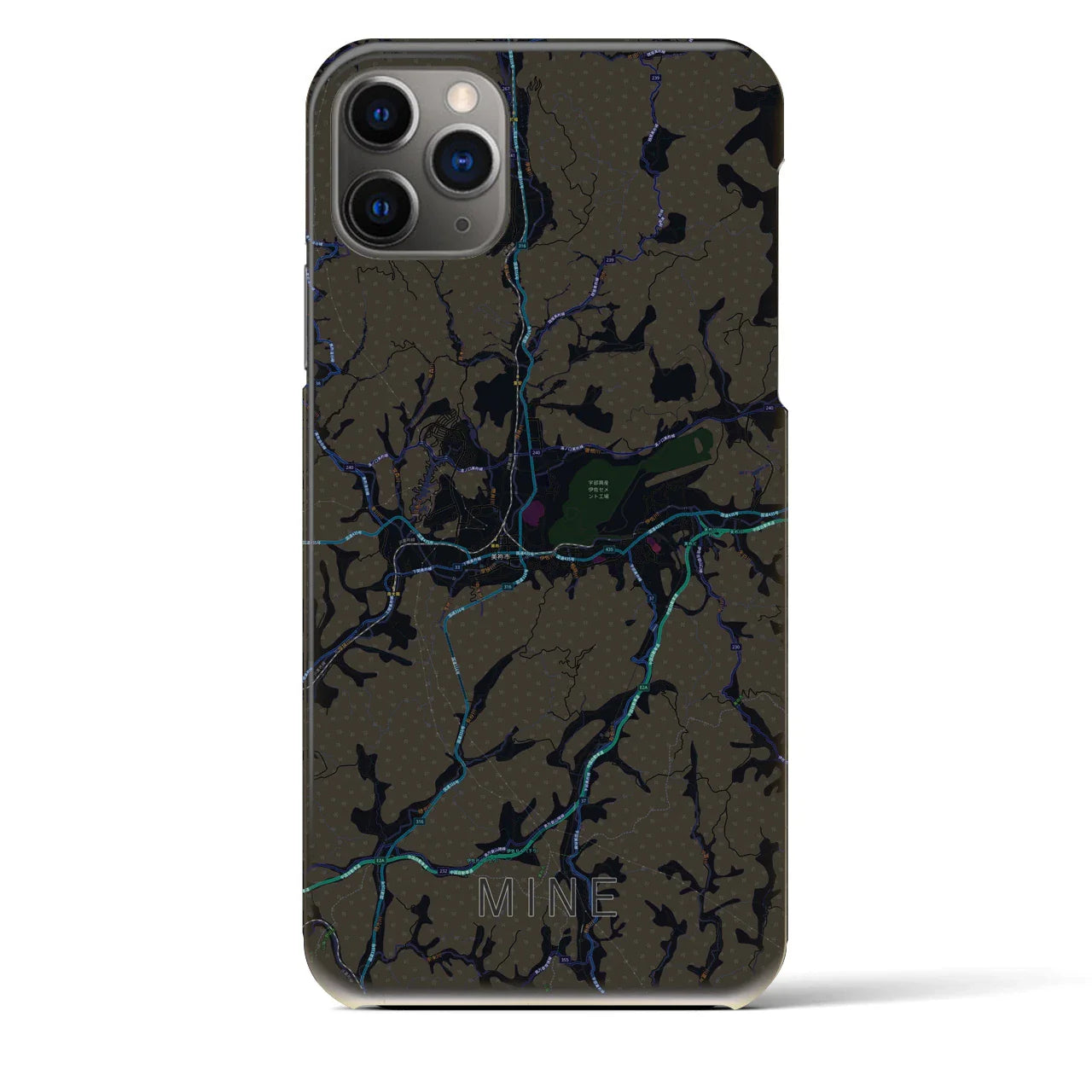 【美祢(山口県)】地図柄iPhoneケース(バックカバータイプ)