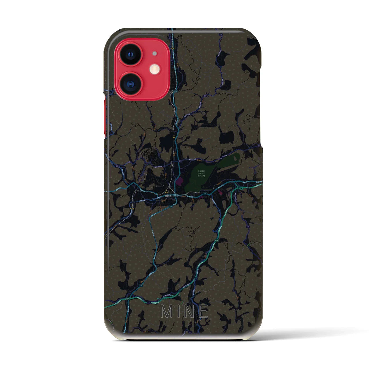 【美祢(山口県)】地図柄iPhoneケース(バックカバータイプ)