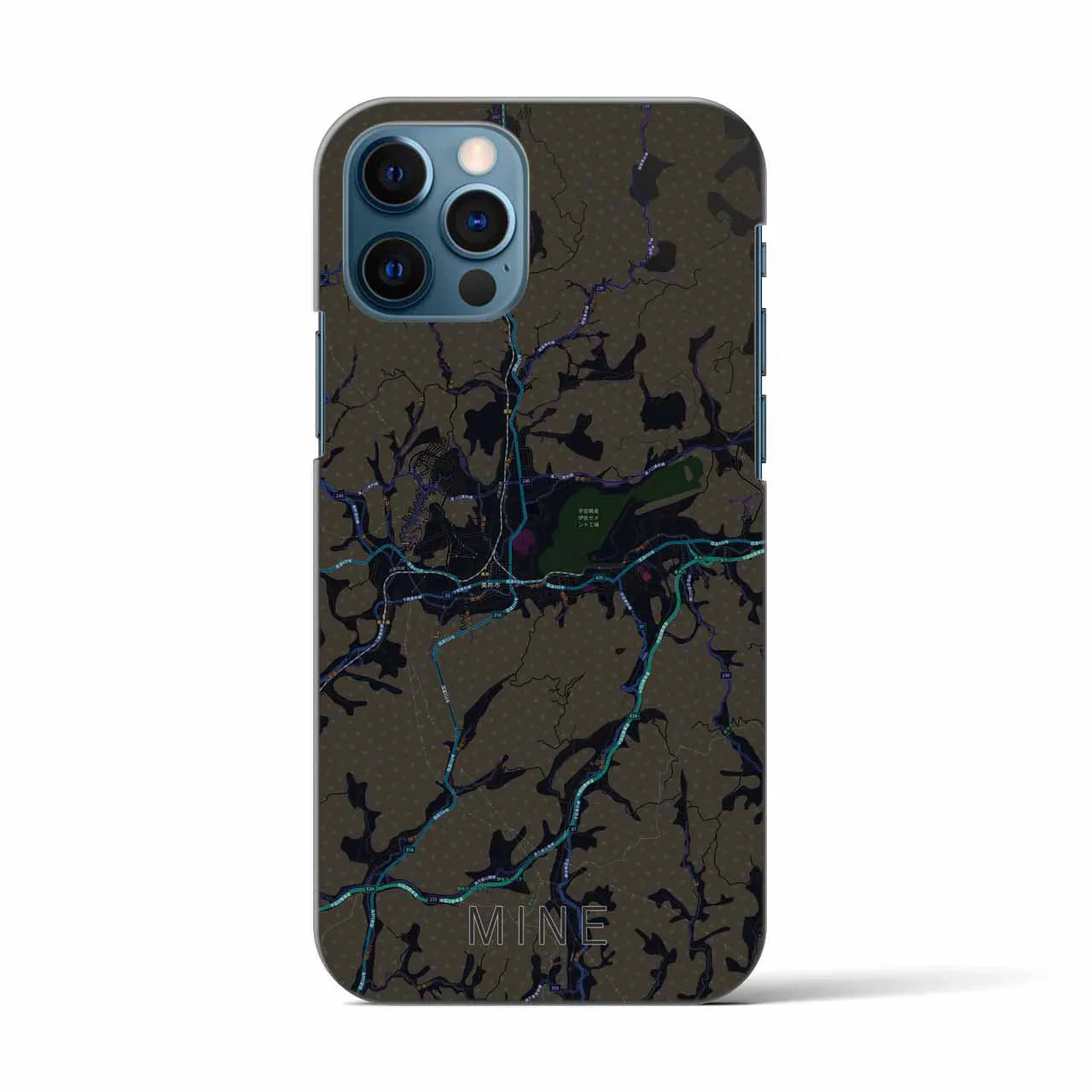 【美祢(山口県)】地図柄iPhoneケース(バックカバータイプ)