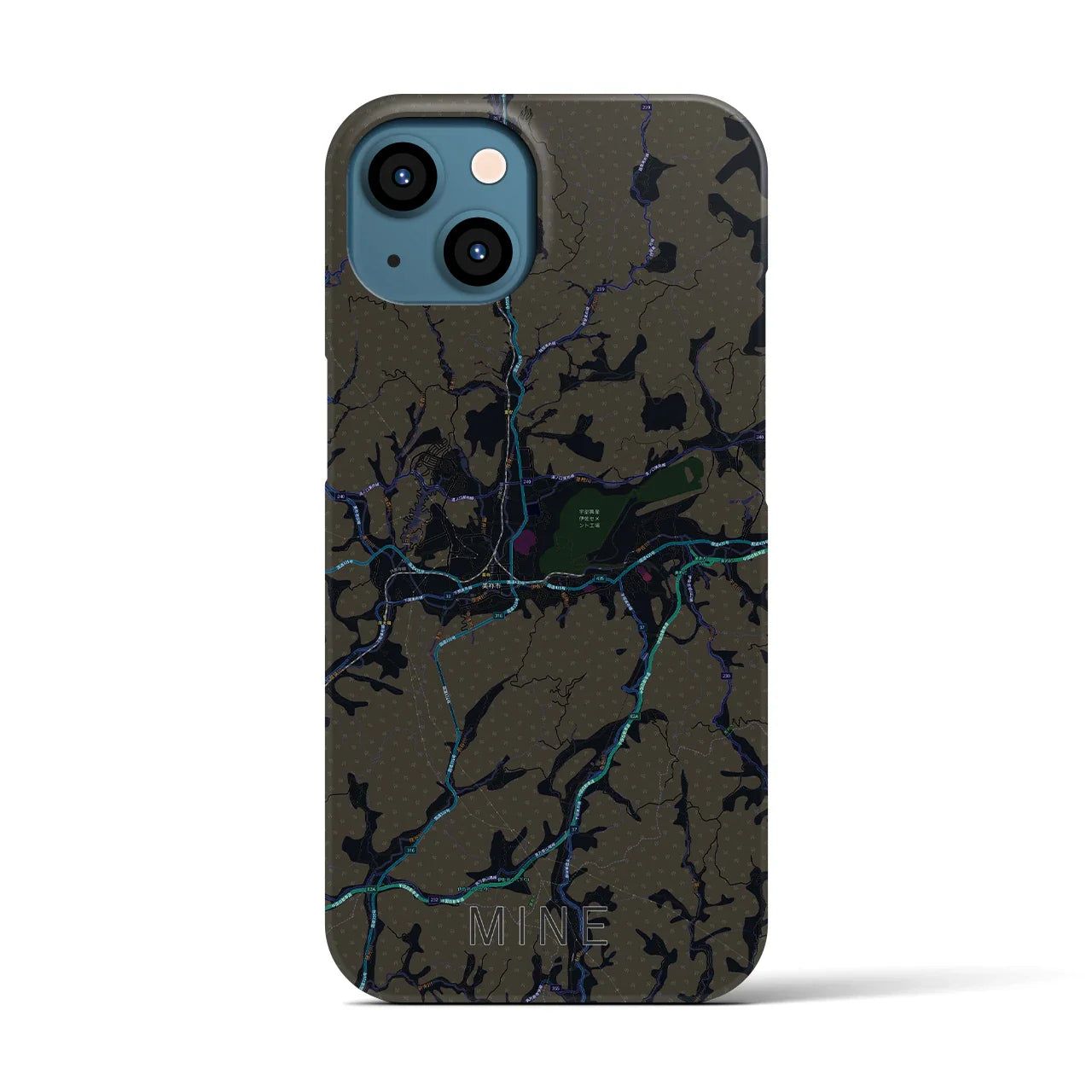 【美祢(山口県)】地図柄iPhoneケース(バックカバータイプ)