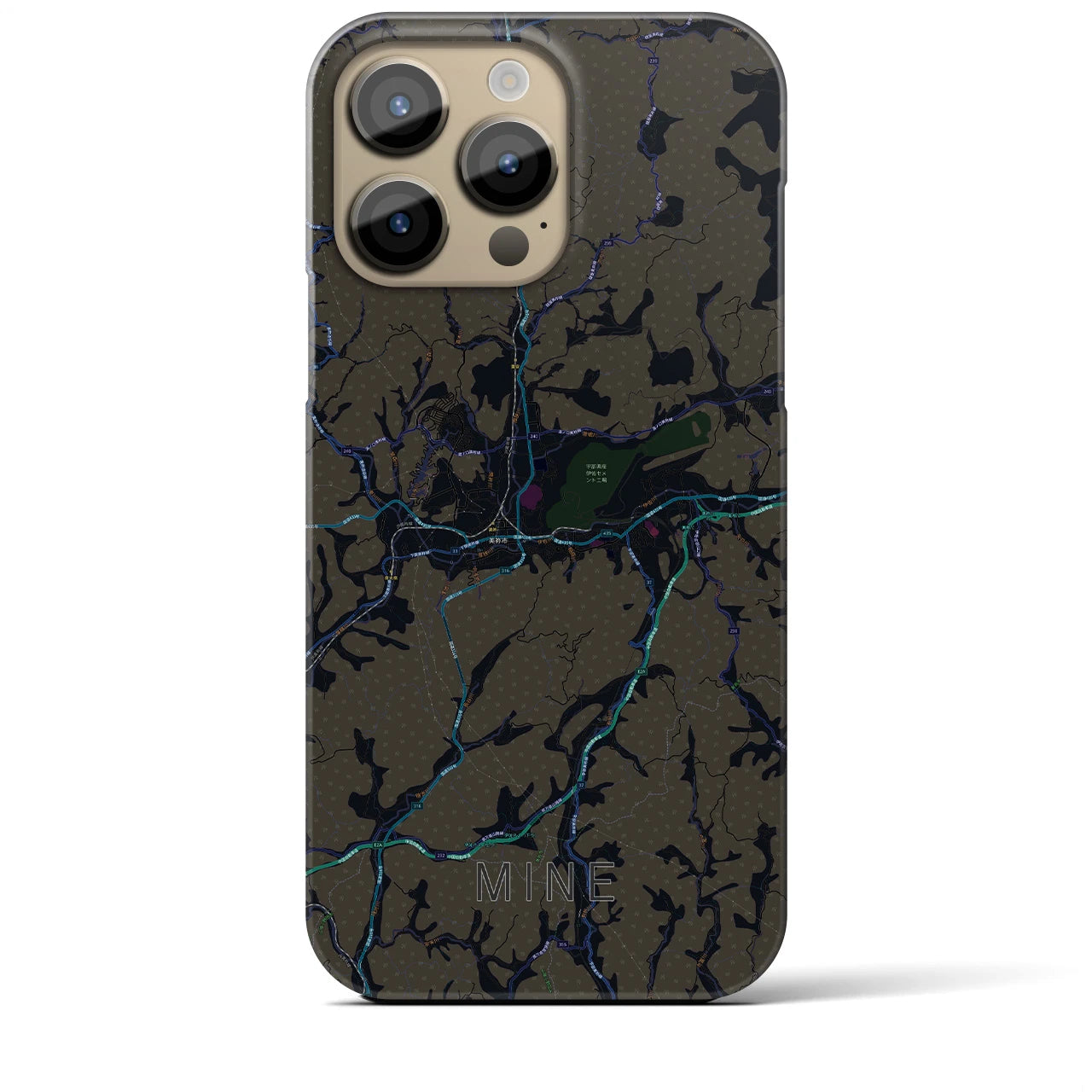 【美祢(山口県)】地図柄iPhoneケース(バックカバータイプ)