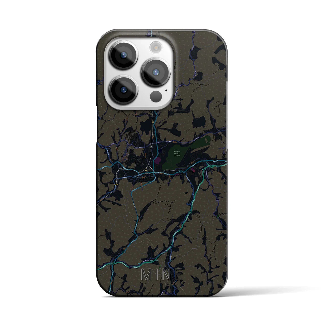 【美祢(山口県)】地図柄iPhoneケース(バックカバータイプ)