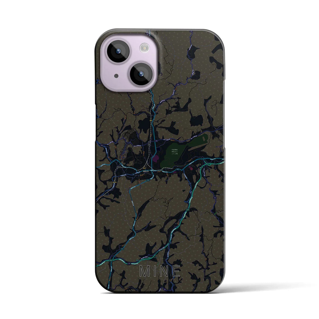 【美祢(山口県)】地図柄iPhoneケース(バックカバータイプ)