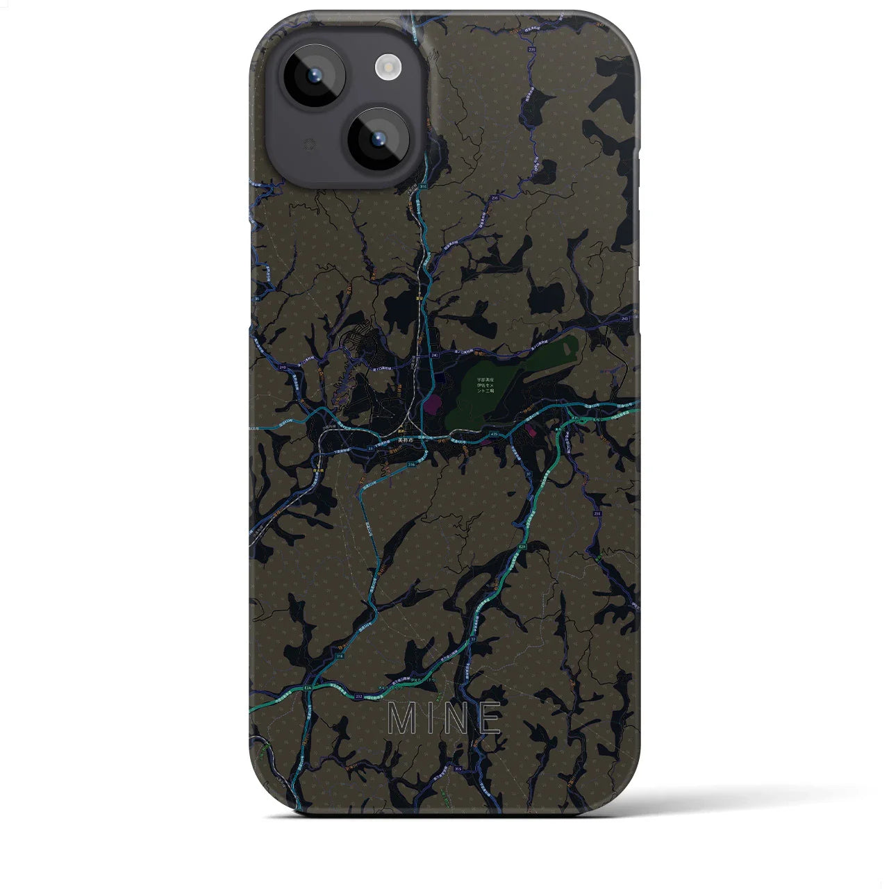 【美祢(山口県)】地図柄iPhoneケース(バックカバータイプ)