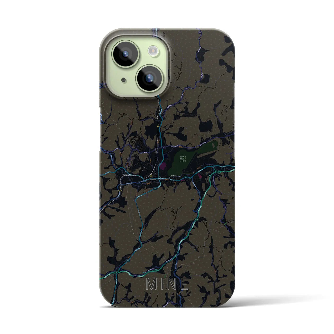 【美祢(山口県)】地図柄iPhoneケース(バックカバータイプ)