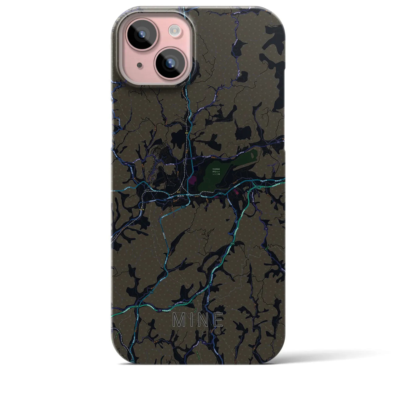 【美祢(山口県)】地図柄iPhoneケース(バックカバータイプ)