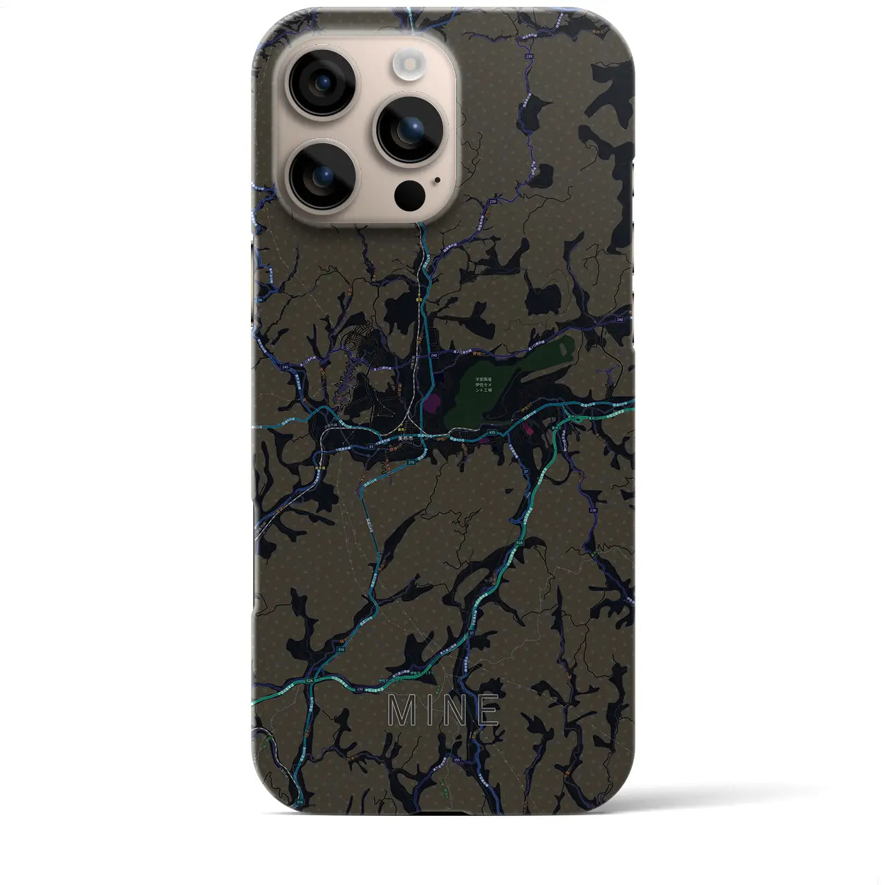 【美祢(山口県)】地図柄iPhoneケース(バックカバータイプ)