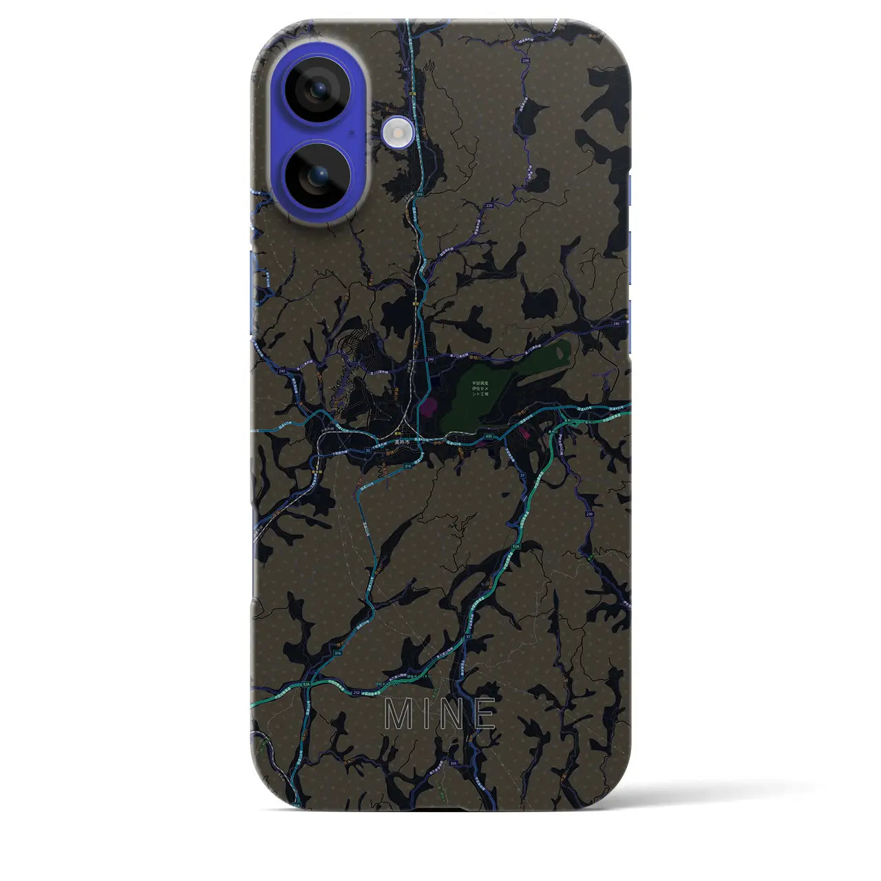 【美祢(山口県)】地図柄iPhoneケース(バックカバータイプ)