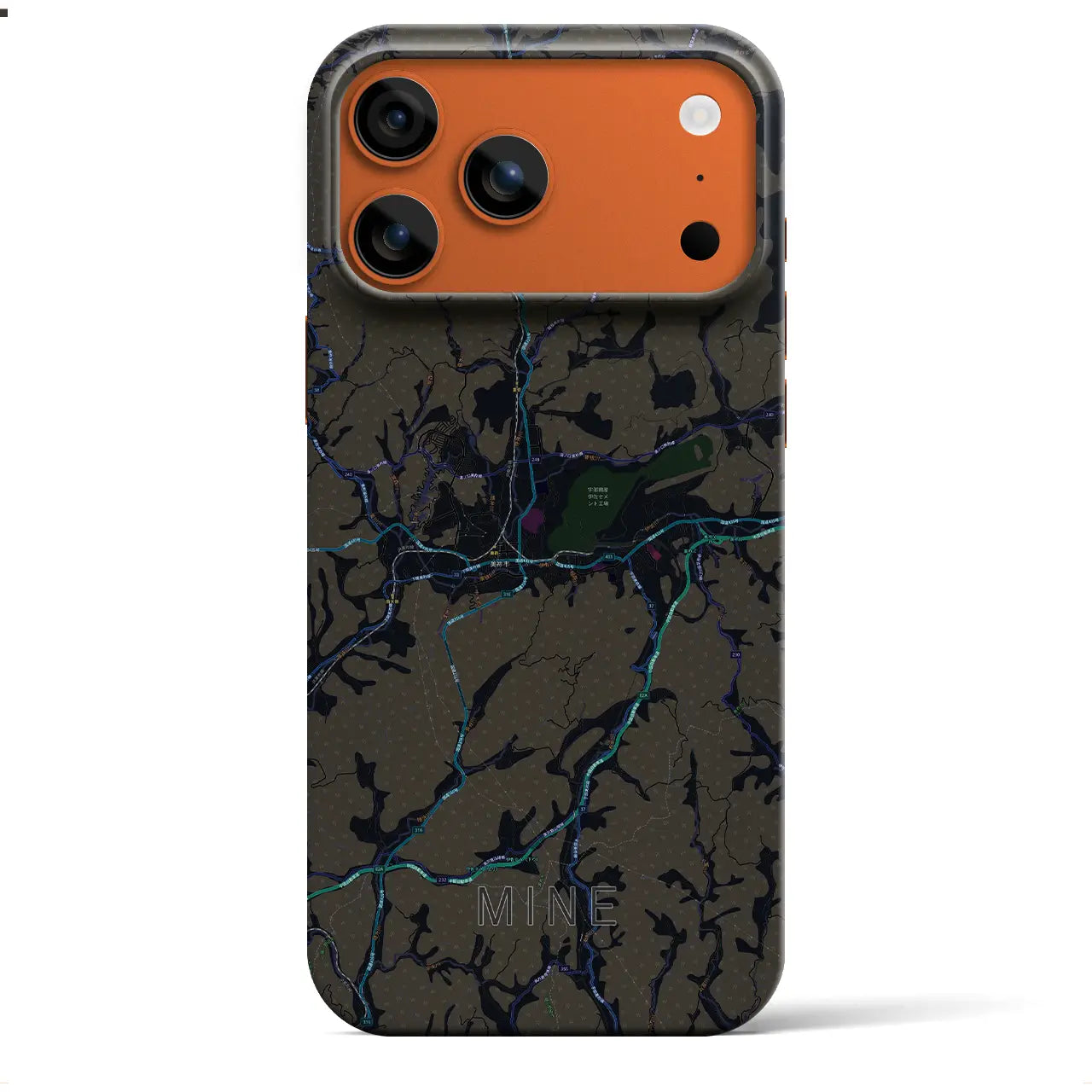 【美祢(山口県)】地図柄iPhoneケース(バックカバータイプ)