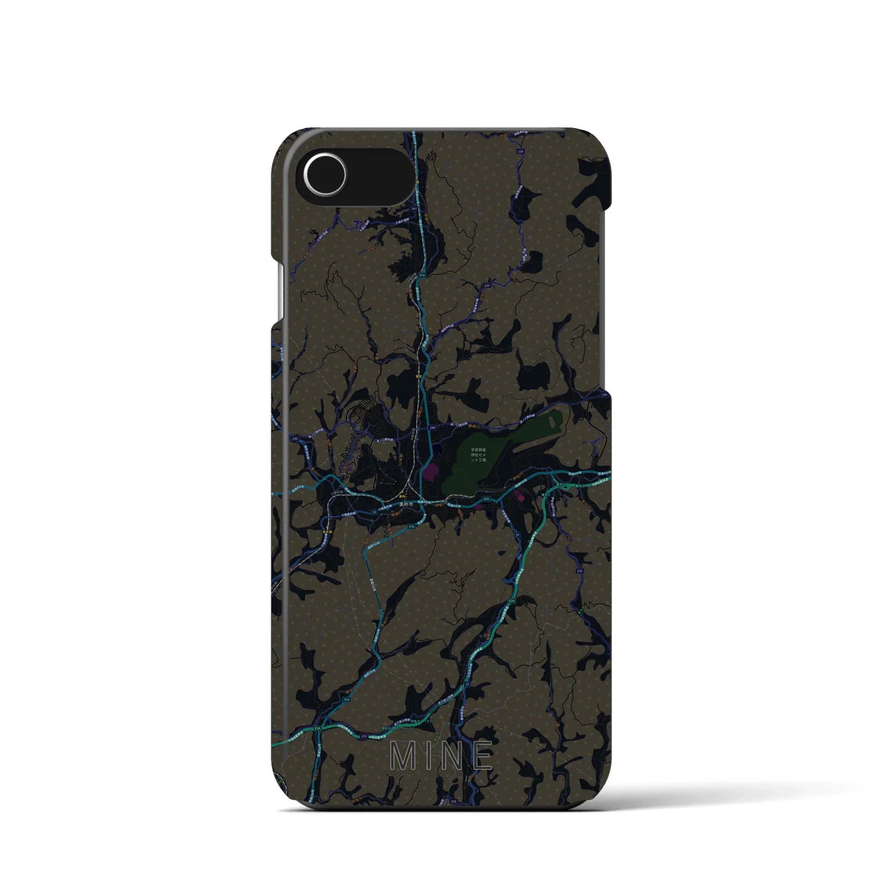 【美祢(山口県)】地図柄iPhoneケース(バックカバータイプ)