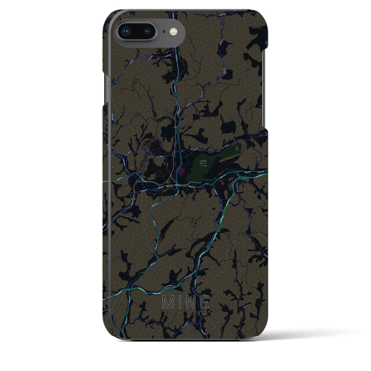 【美祢(山口県)】地図柄iPhoneケース(バックカバータイプ)