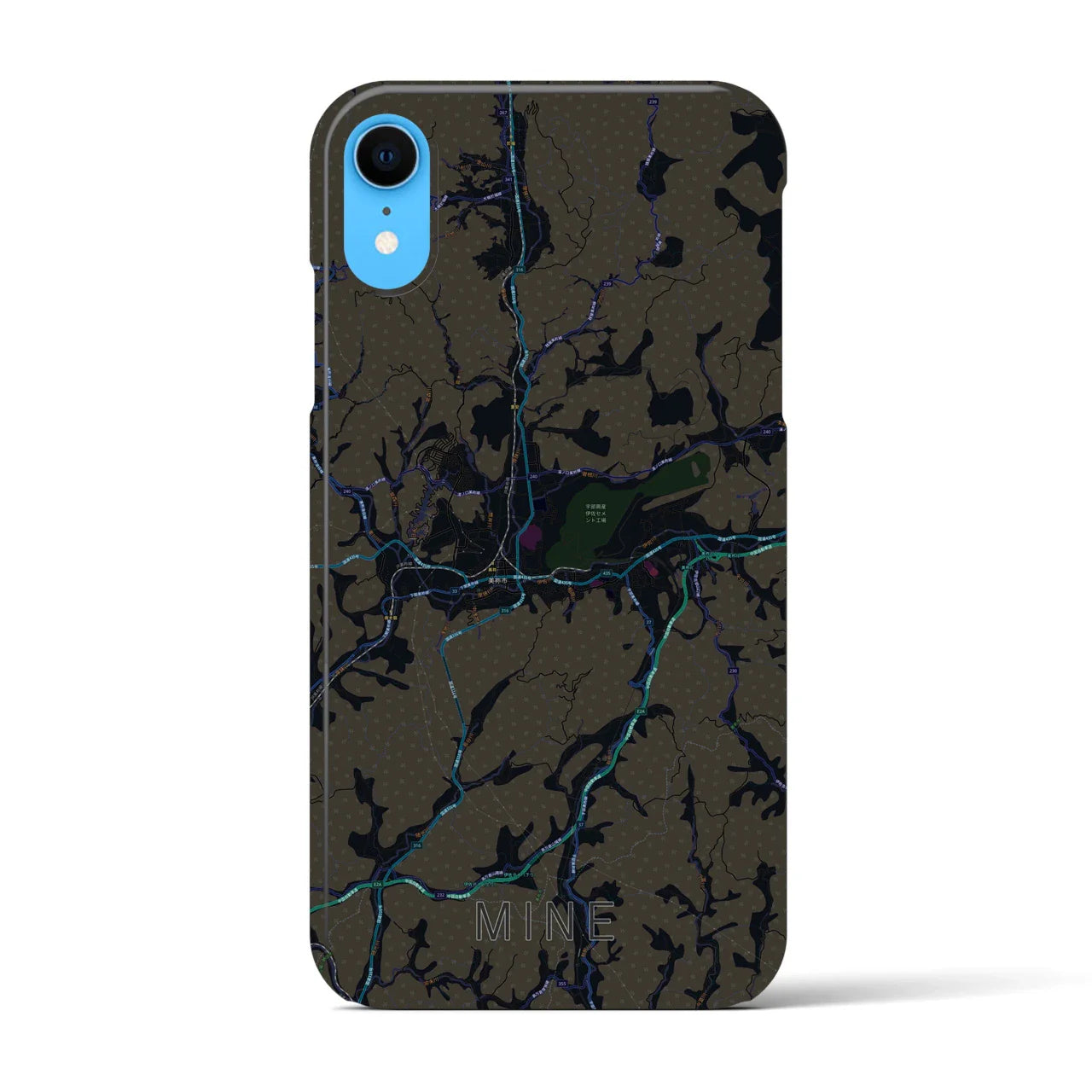 【美祢(山口県)】地図柄iPhoneケース(バックカバータイプ)