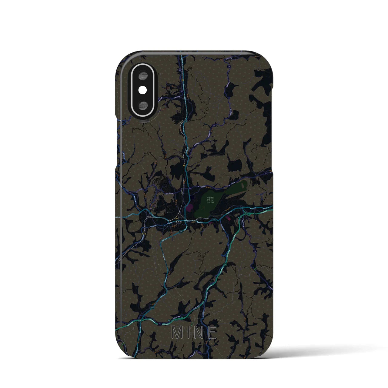 【美祢(山口県)】地図柄iPhoneケース(バックカバータイプ)