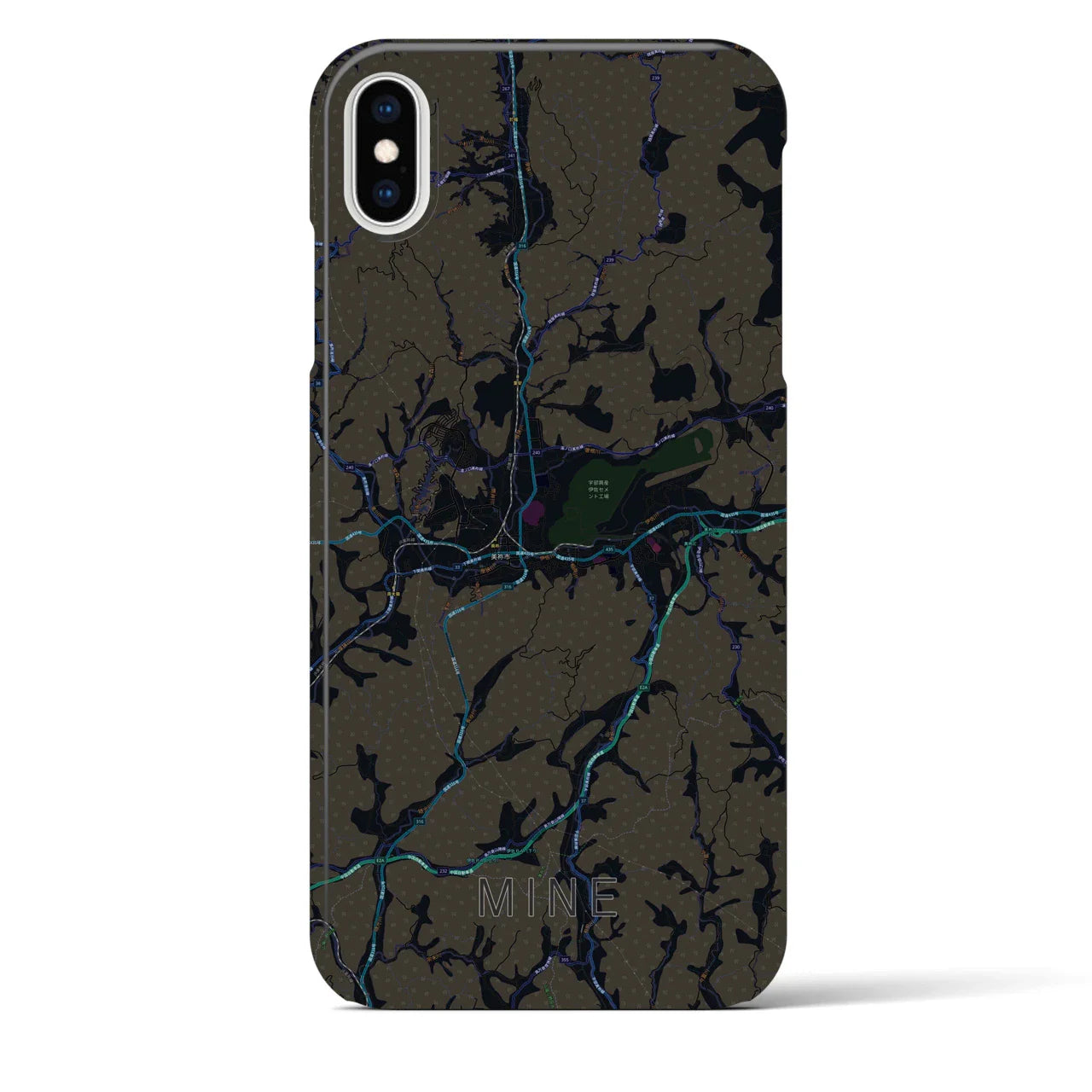 【美祢(山口県)】地図柄iPhoneケース(バックカバータイプ)