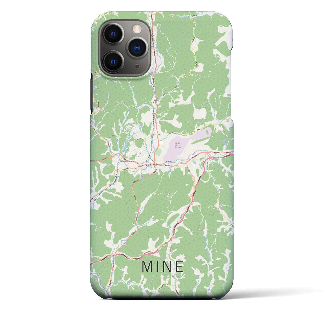 【美祢(山口県)】地図柄iPhoneケース(バックカバータイプ)