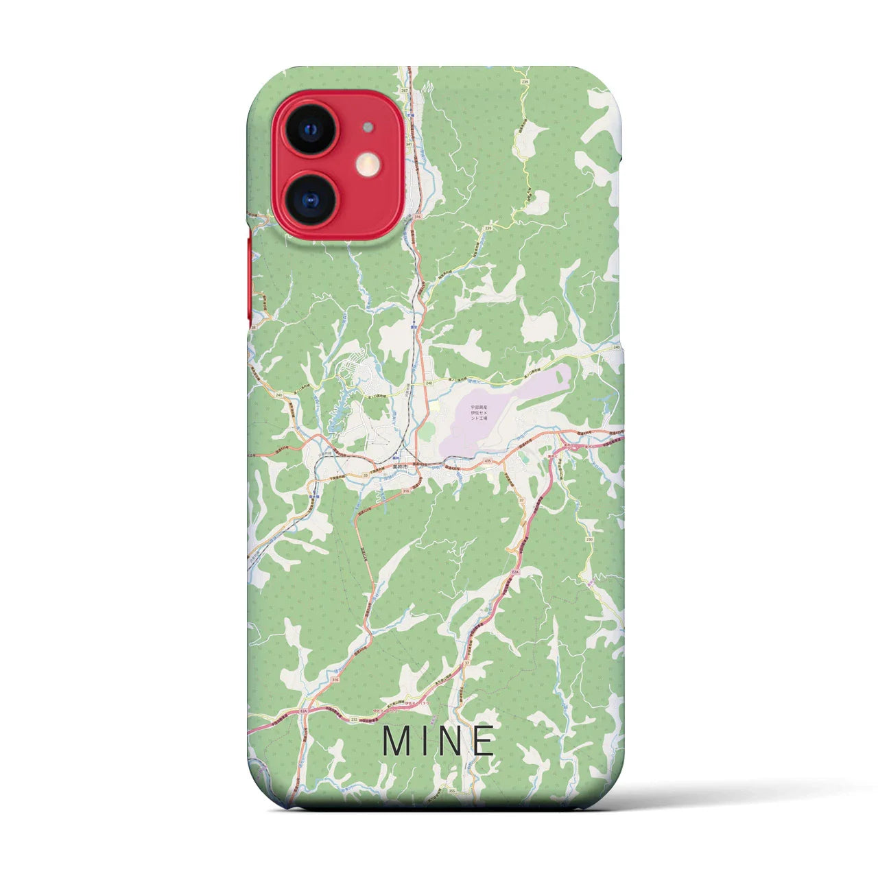 【美祢(山口県)】地図柄iPhoneケース(バックカバータイプ)