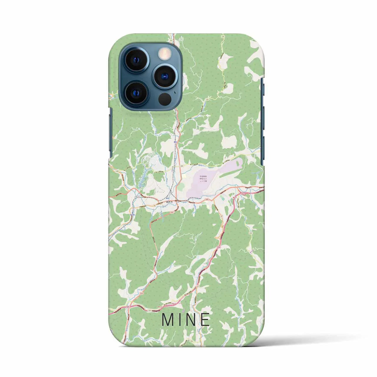 【美祢(山口県)】地図柄iPhoneケース(バックカバータイプ)