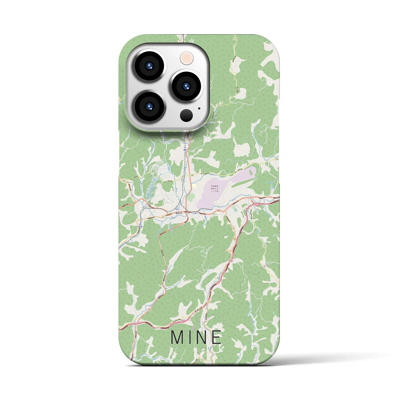 【美祢(山口県)】地図柄iPhoneケース(バックカバータイプ)