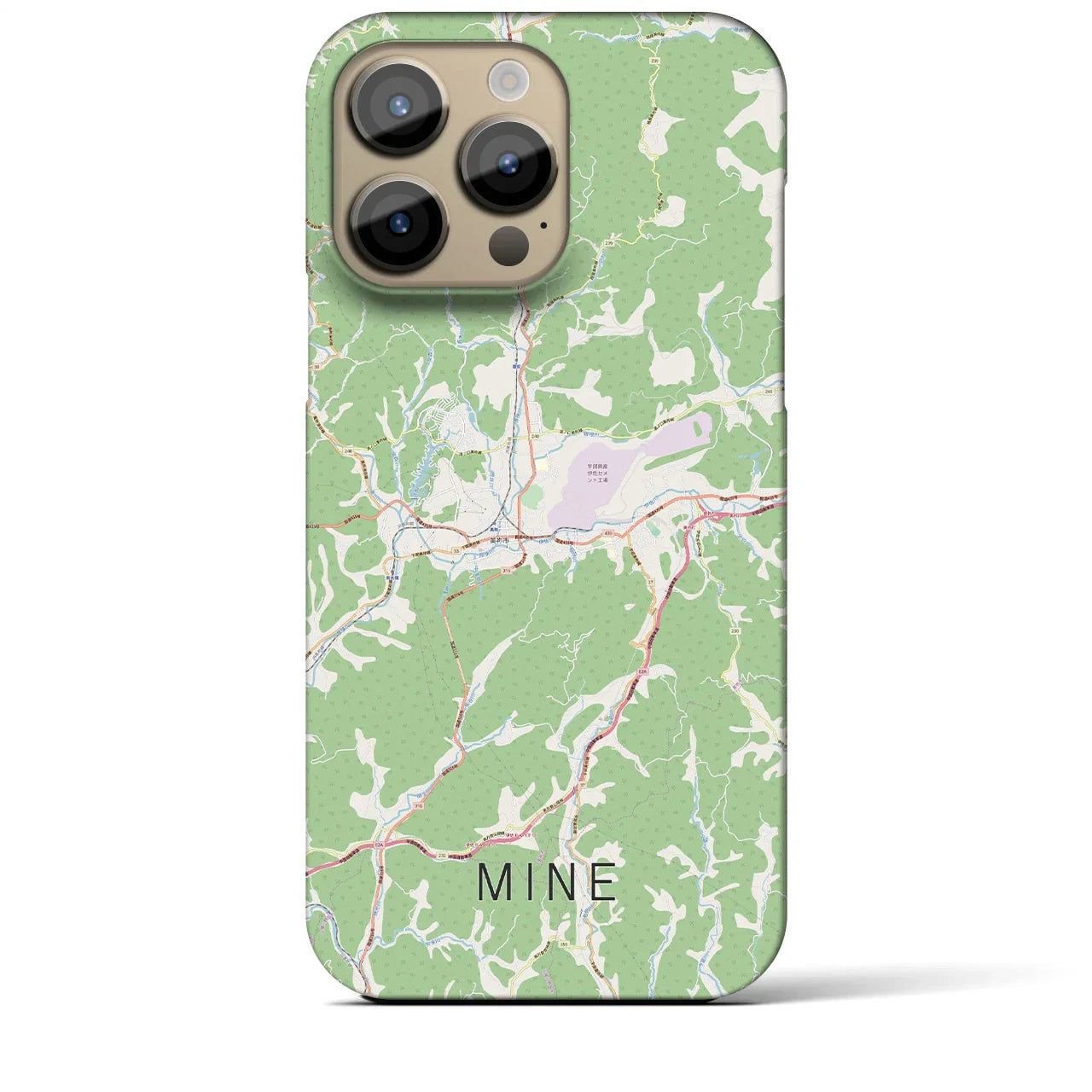 【美祢(山口県)】地図柄iPhoneケース(バックカバータイプ)