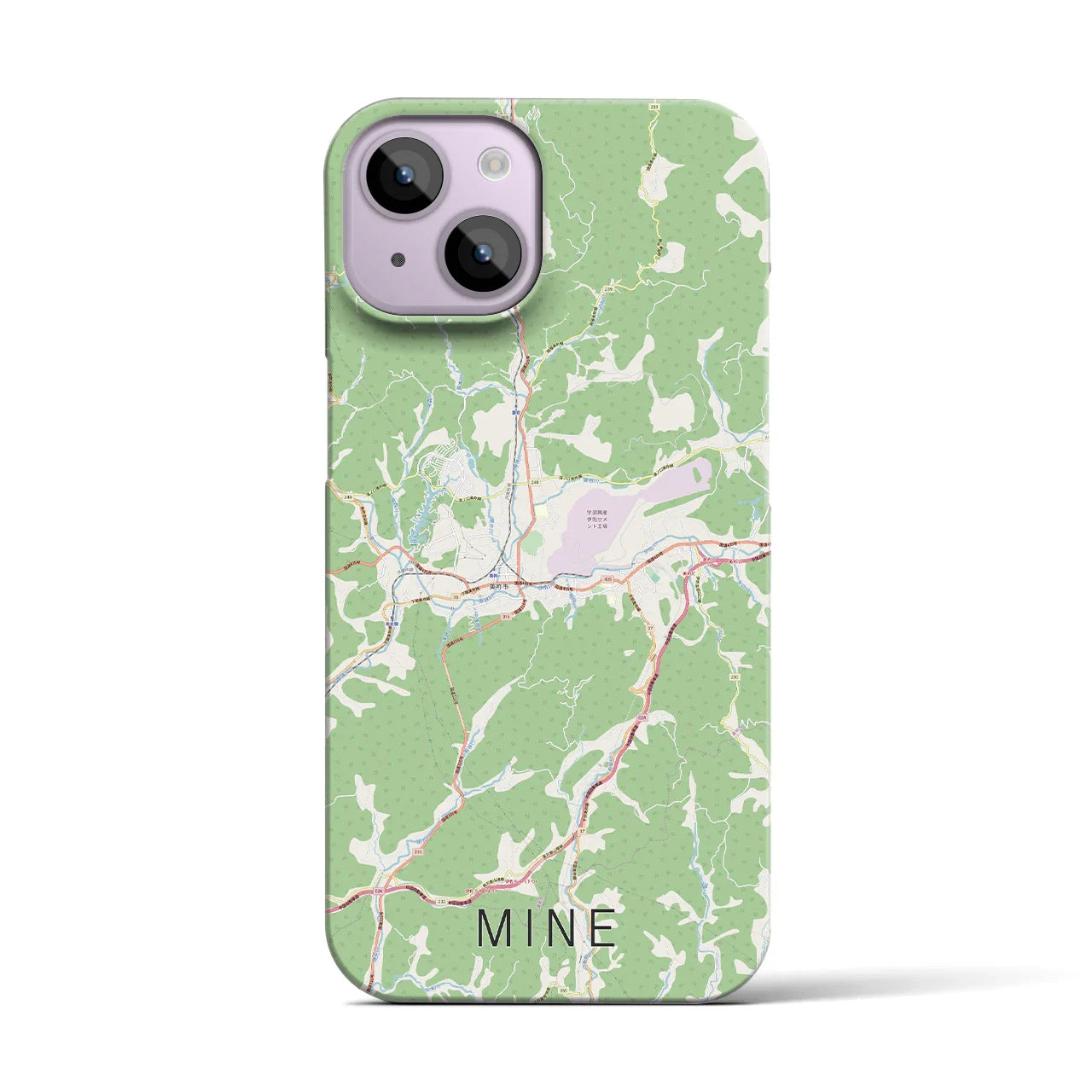 【美祢(山口県)】地図柄iPhoneケース(バックカバータイプ)