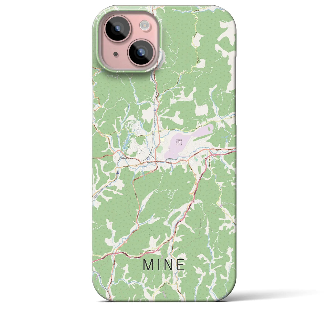 【美祢(山口県)】地図柄iPhoneケース(バックカバータイプ)