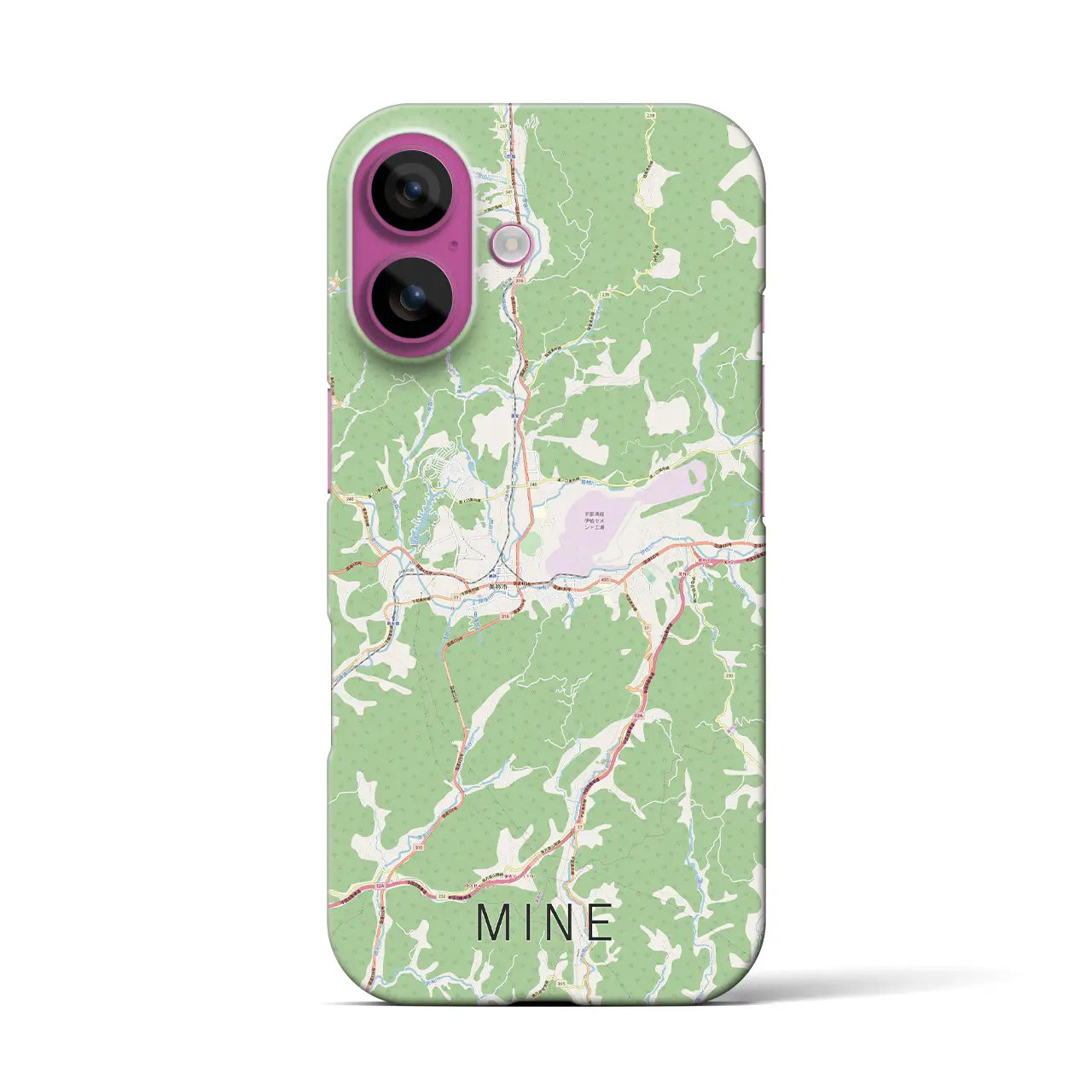 【美祢(山口県)】地図柄iPhoneケース(バックカバータイプ)