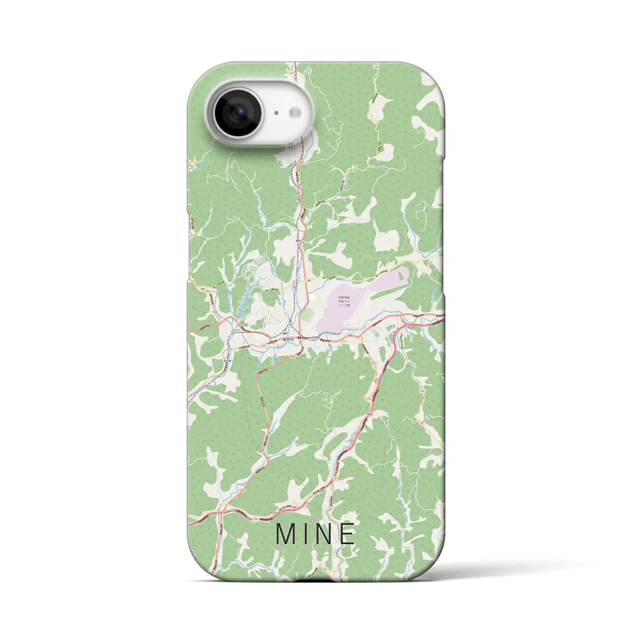 【美祢(山口県)】地図柄iPhoneケース(バックカバータイプ)