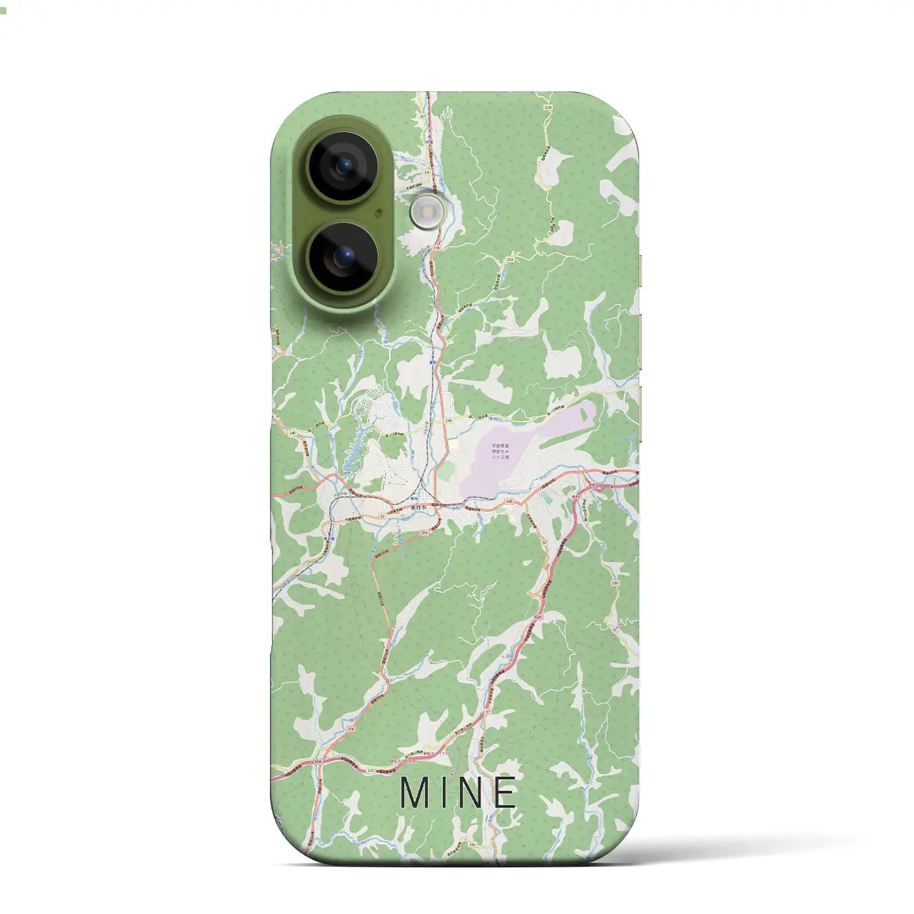 【美祢(山口県)】地図柄iPhoneケース(バックカバータイプ)ブラック・iPhone 17 Pro Max 用