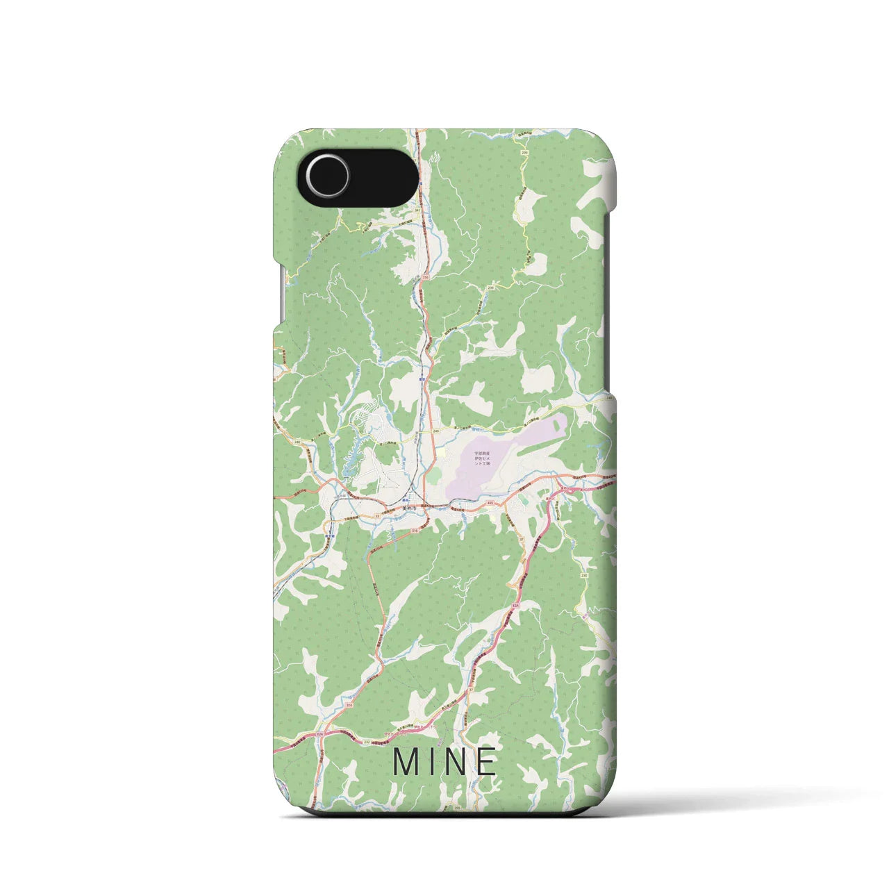 【美祢(山口県)】地図柄iPhoneケース(バックカバータイプ)