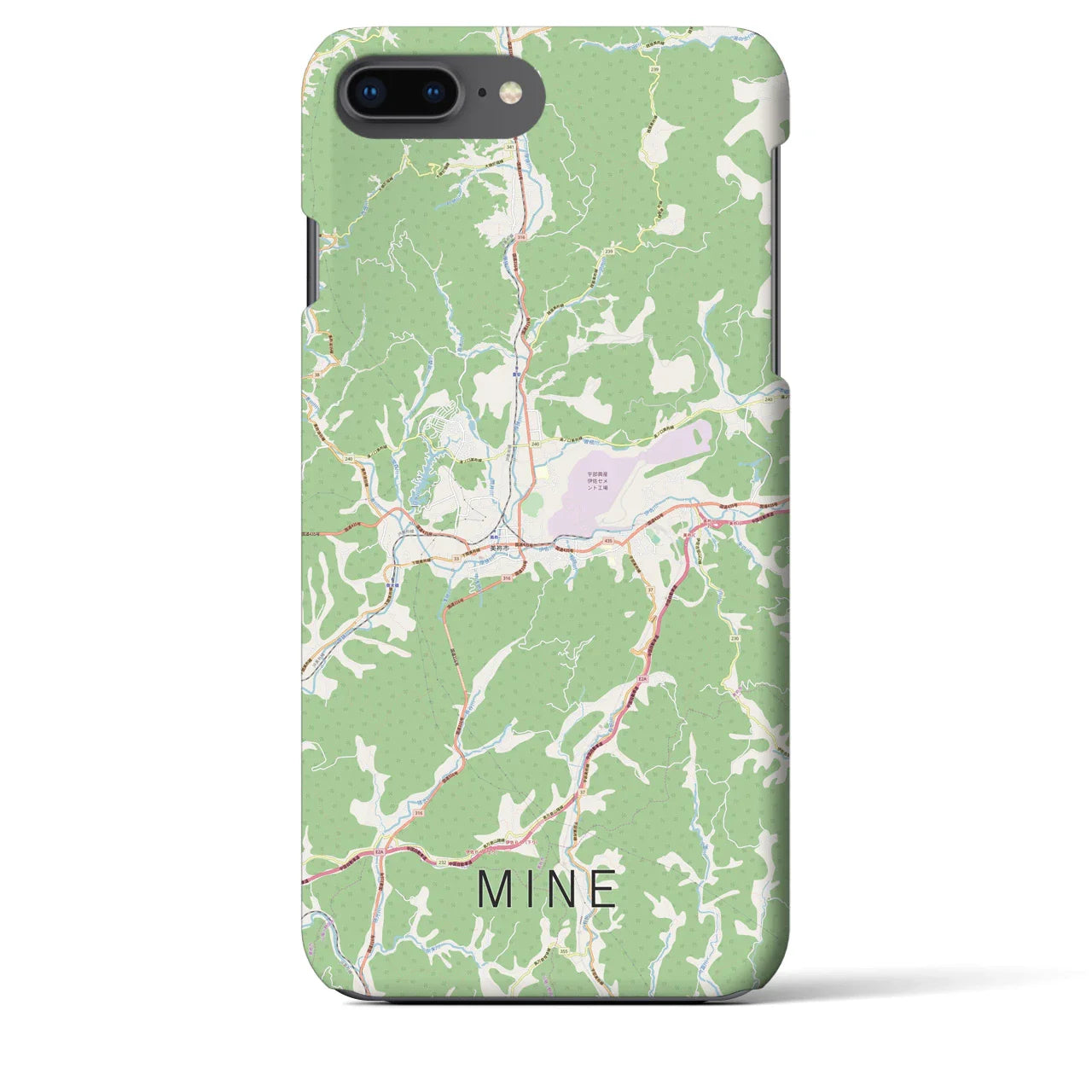 【美祢(山口県)】地図柄iPhoneケース(バックカバータイプ)