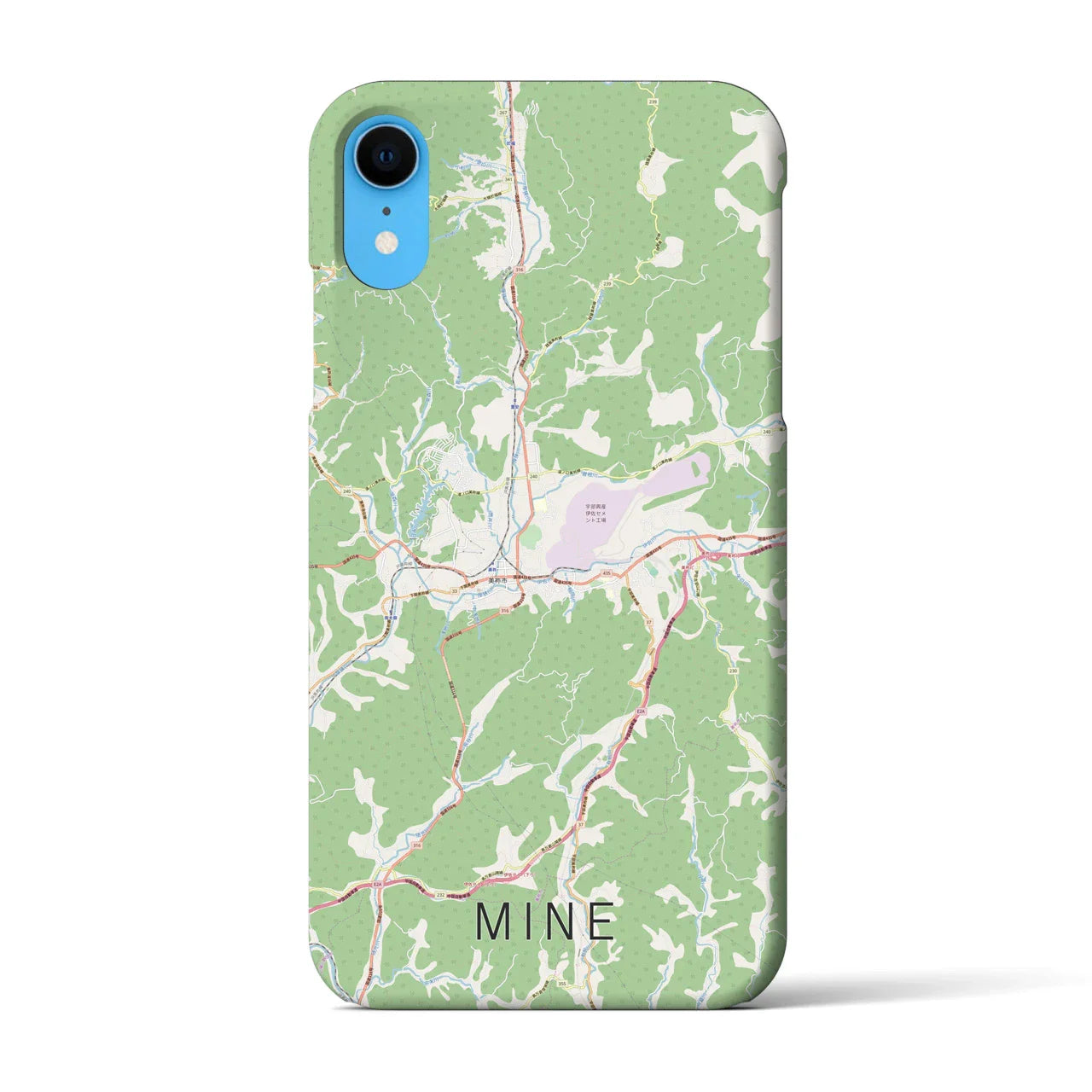 【美祢(山口県)】地図柄iPhoneケース(バックカバータイプ)